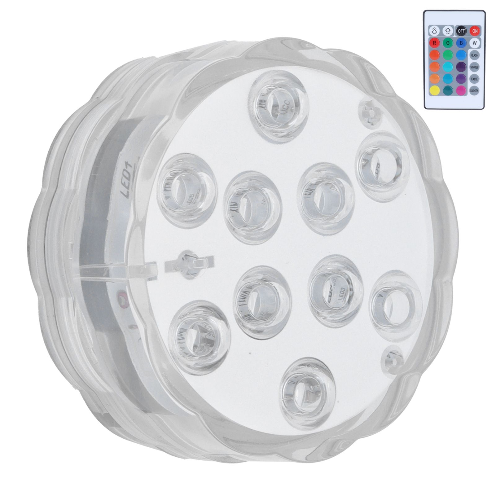 7cm/2.8in 16‑Color LED Pool Light RGB Underwater Lamp with 24‑Key Remote view 5