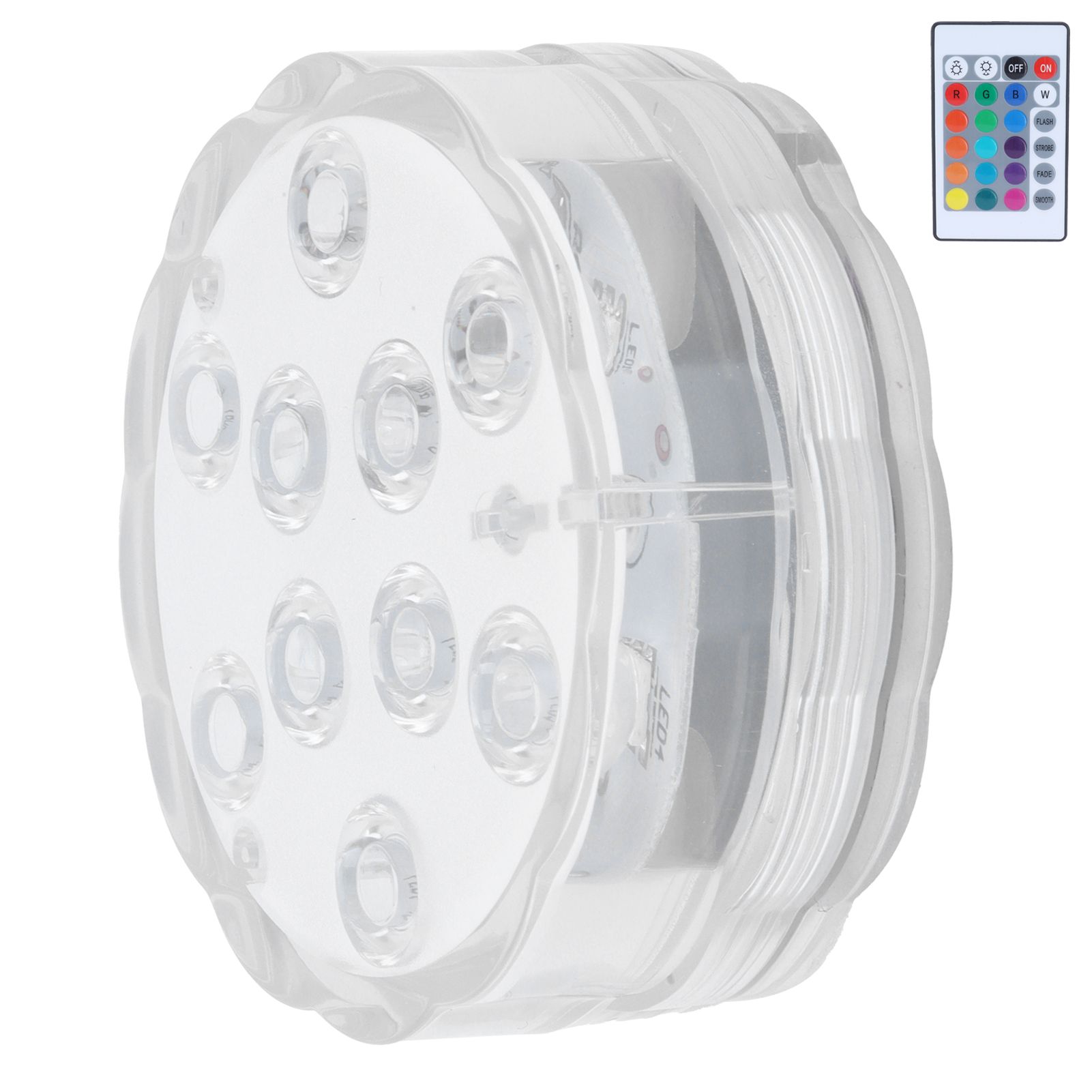7cm/2.8in 16‑Color LED Pool Light RGB Underwater Lamp with 24‑Key Remote view 6