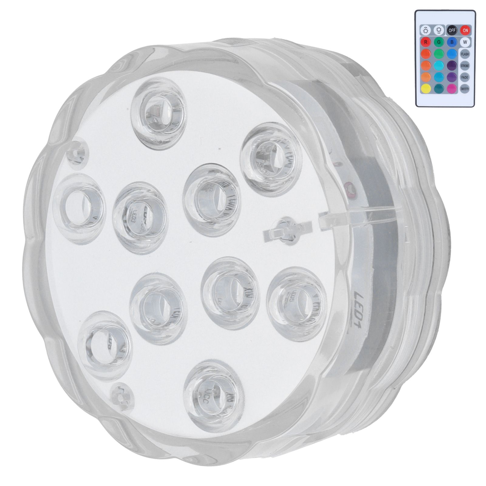 7cm/2.8in 16‑Color LED Pool Light RGB Underwater Lamp with 24‑Key Remote view 7