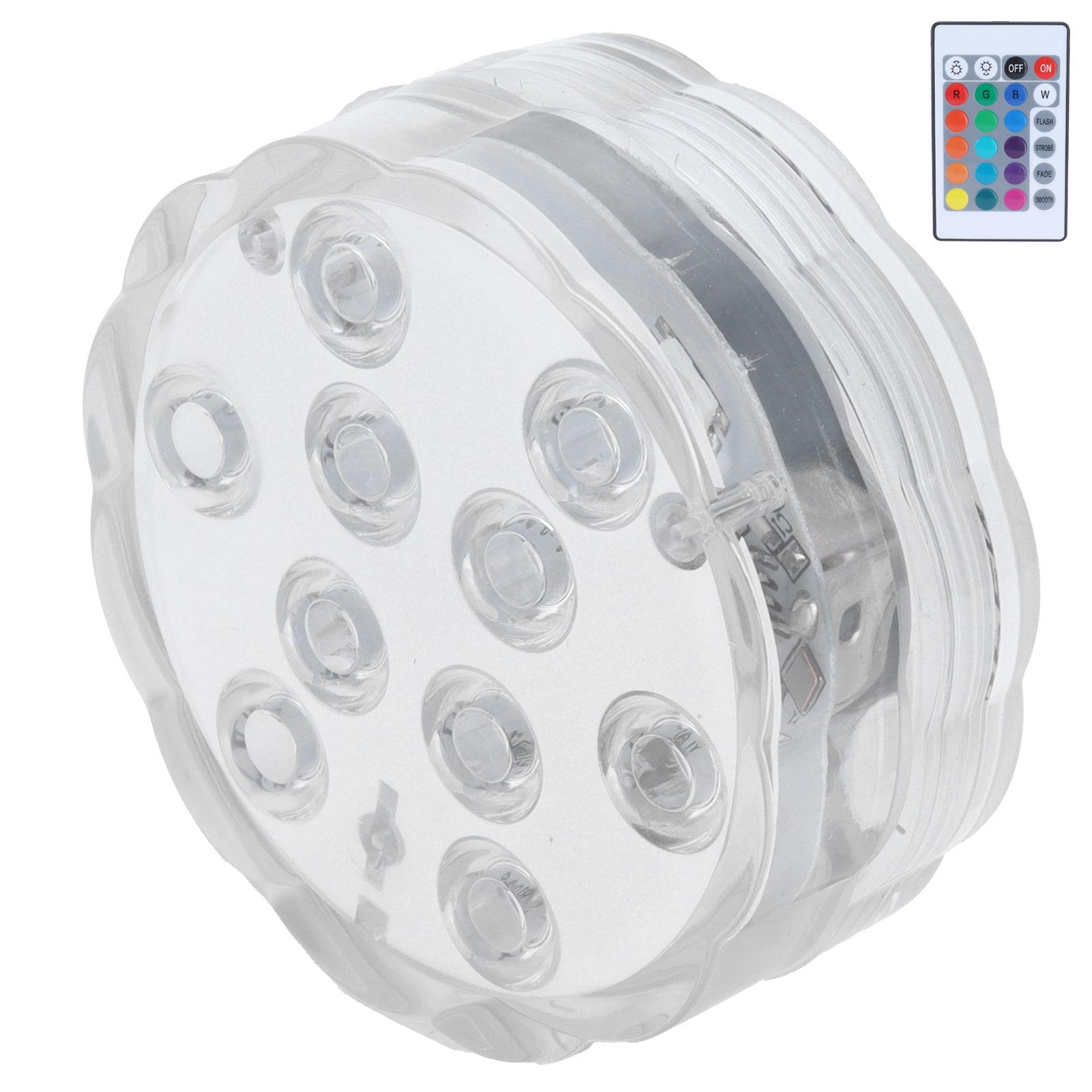 7cm/2.8in 16‑Color LED Pool Light RGB Underwater Lamp with 24‑Key Remote view 9