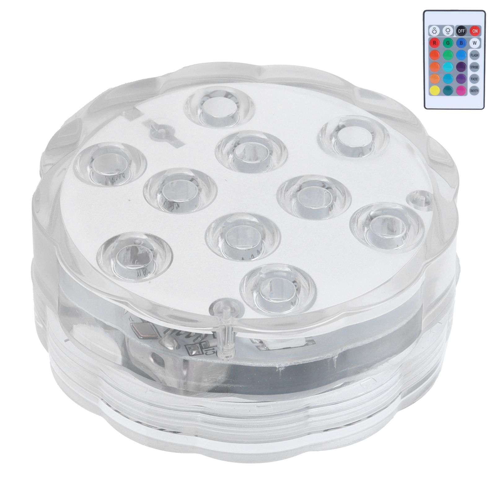 7cm/2.8in 16‑Color LED Pool Light RGB Underwater Lamp with 24‑Key Remote view 10