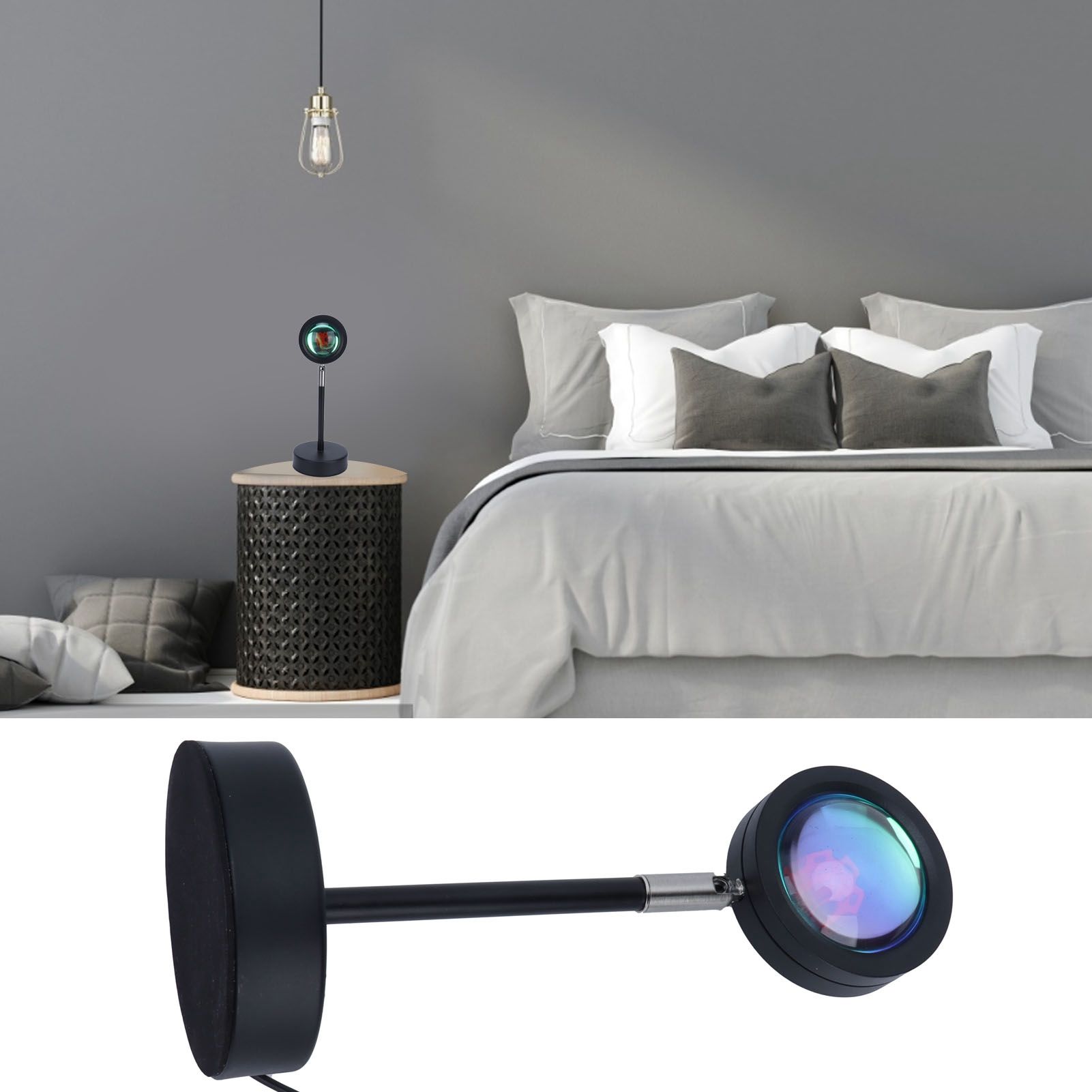 LED USB Projection Lamp Ambient Lighting Home Bedroom Broadcast Background view 11