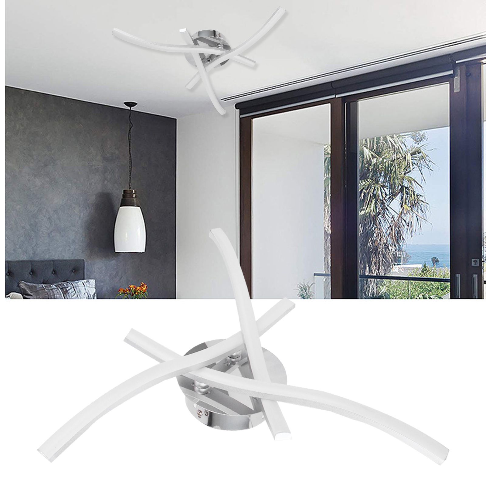 LED Ceiling Light Nordic Modern WavyStrip Design Lamp Living Room Bedroom view 11