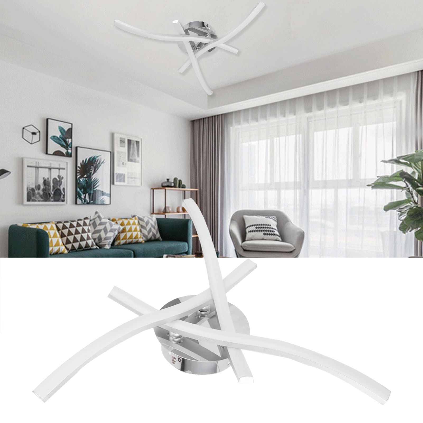 LED Ceiling Light Nordic Modern WavyStrip Design Lamp Living Room Bedroom view 12