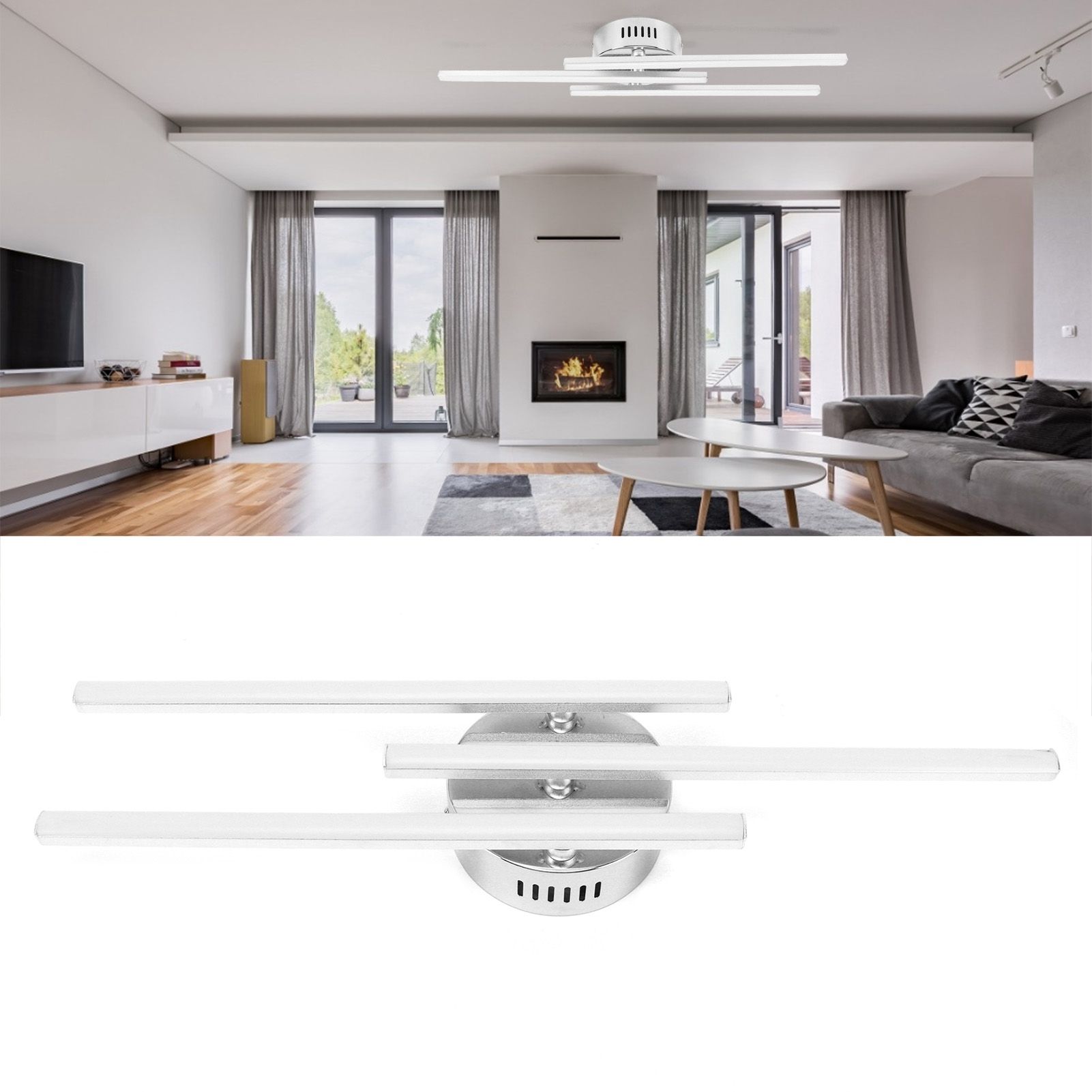 105LED Ceiling Lamp 2500LM Nordic Modern Strip Type Living Room Light view 11