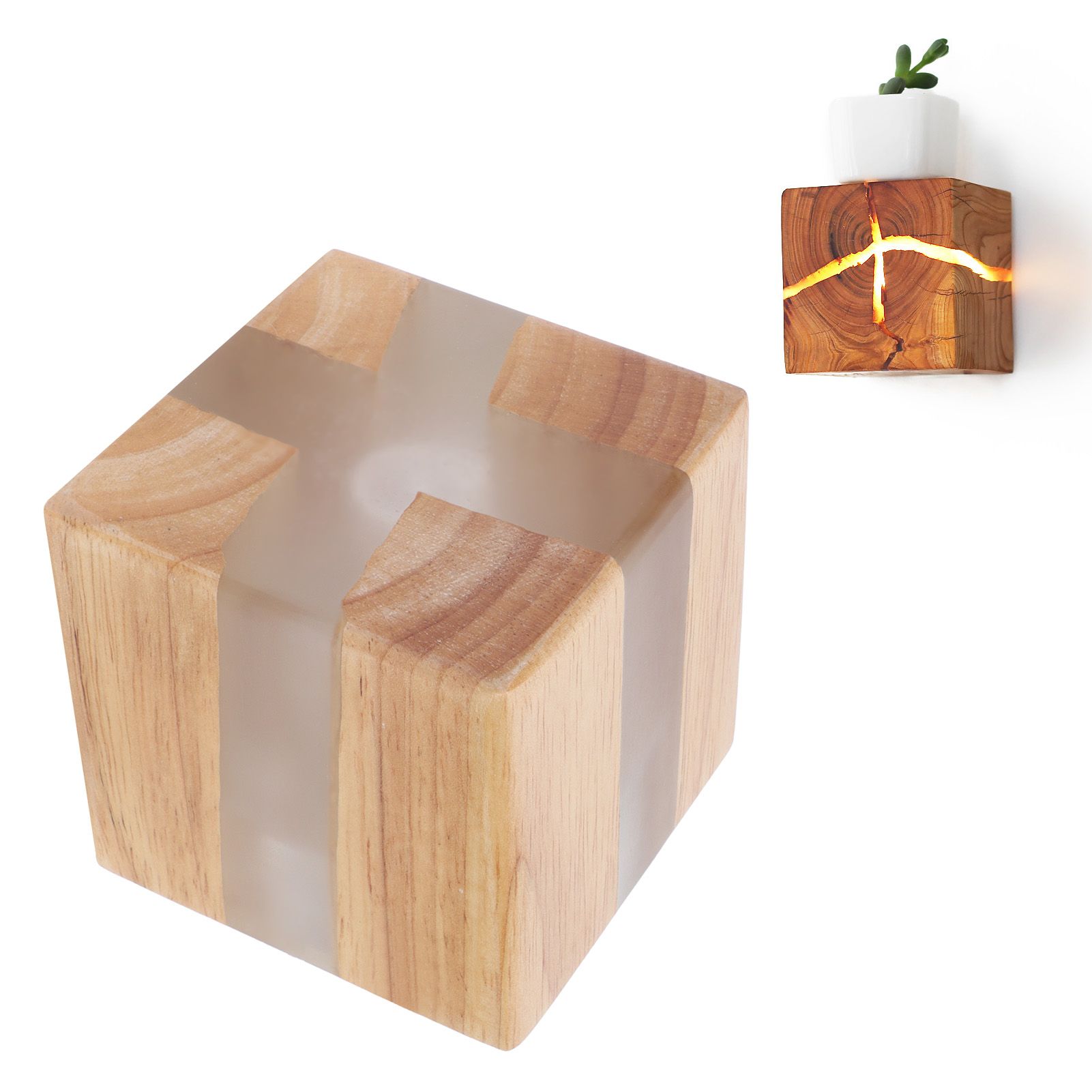 Cracked Wood Grain Wall Lamp Wall Light Bedroom Bedside Night Light Indoor view 12