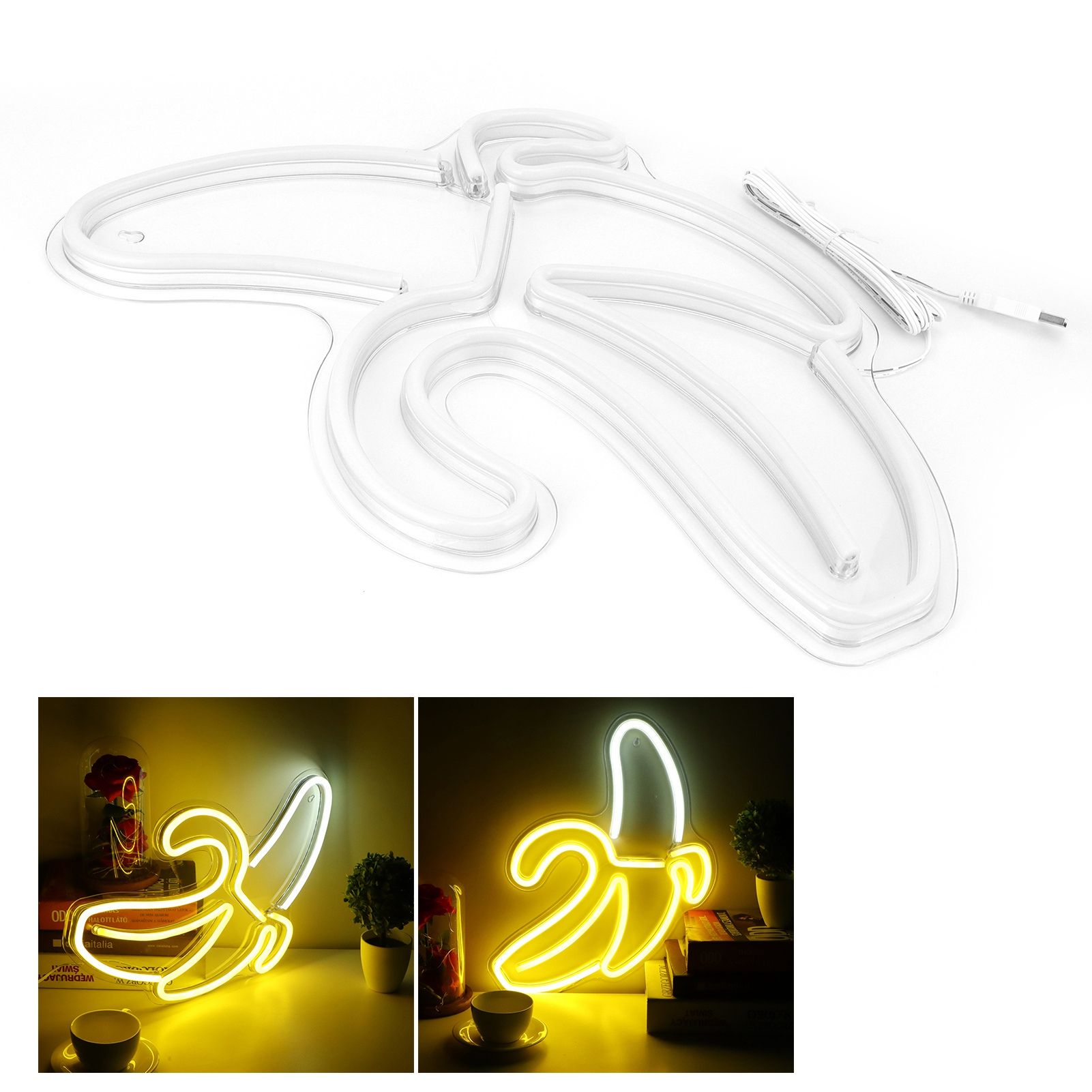 LED Neon Light Banana Shaped Wall Decorative Light for Bedroom Christmas Party view 11