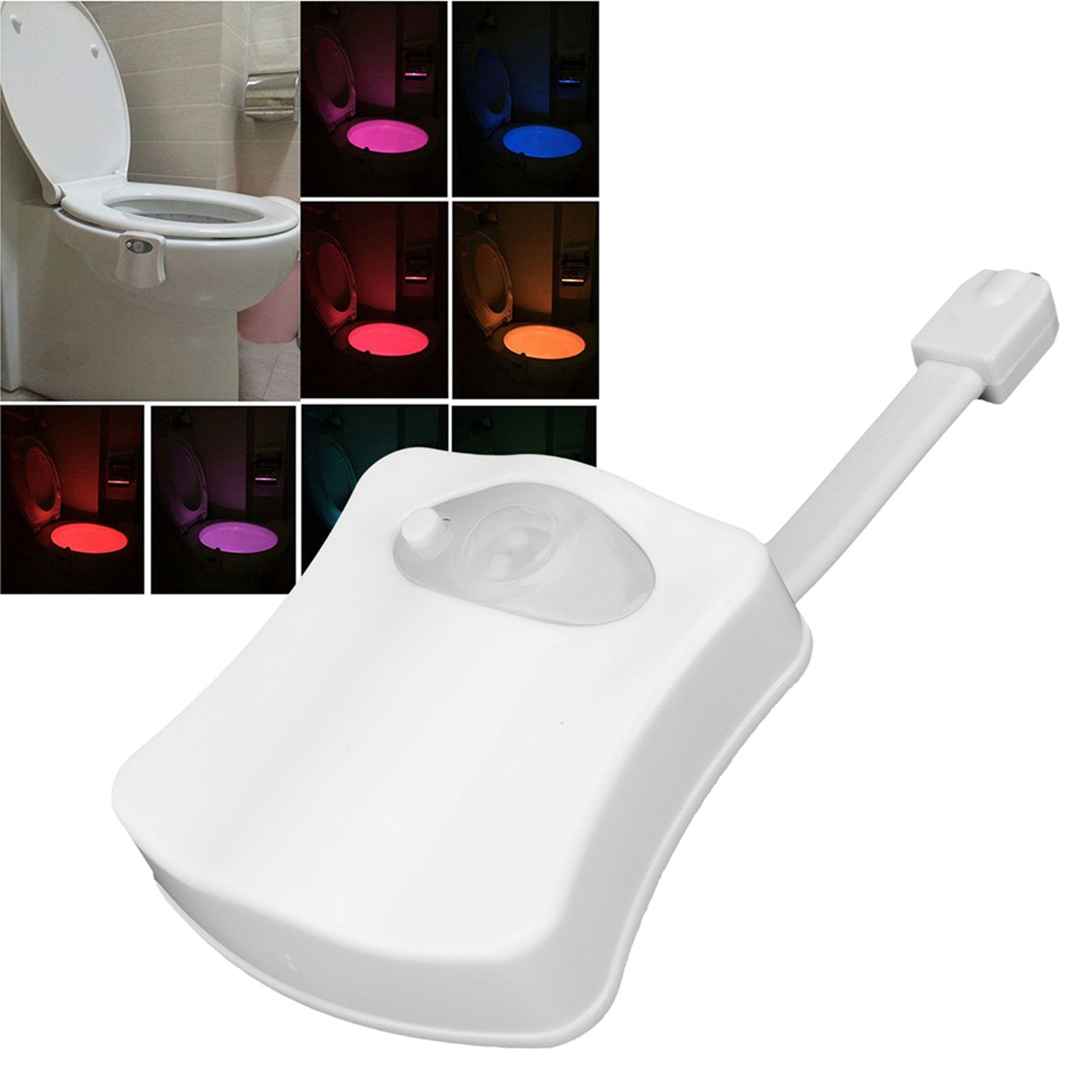 Toilet Sensor Light with 8 Color LED Hanging Body Toilet Cover Lamp Night view 11