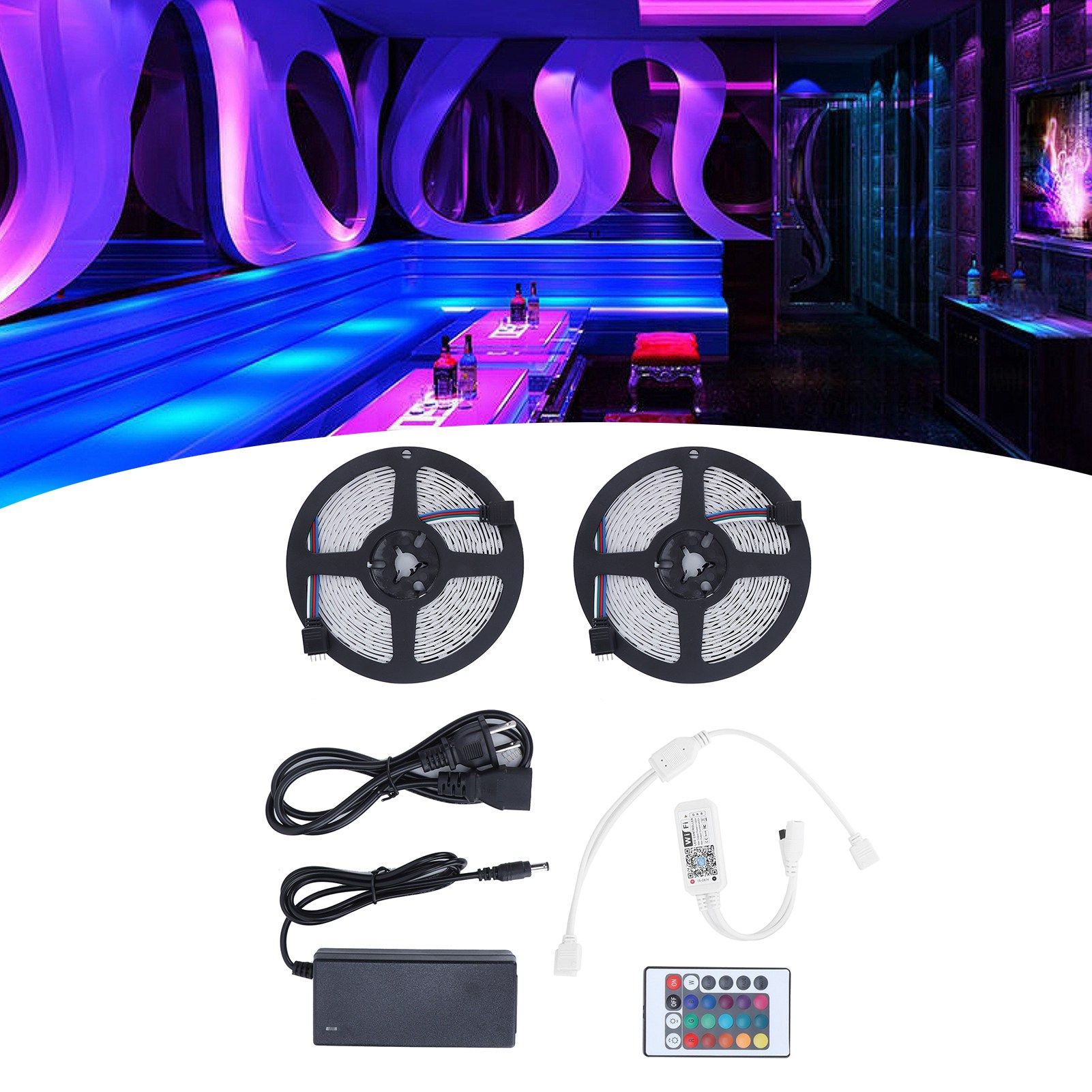 10M RGB Strip Lights Colorful WiFi 600LED Light Strip Dimmable Lighting for view 12
