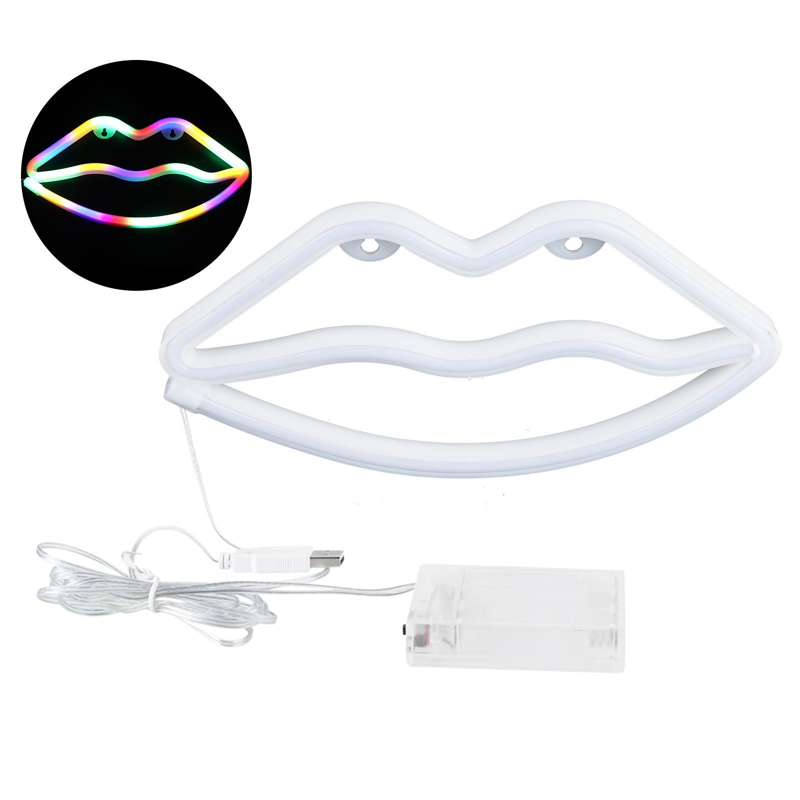 Lip Shaped Neon Light Colorful LED Neon Sign Wall Decors for Children Room view 2