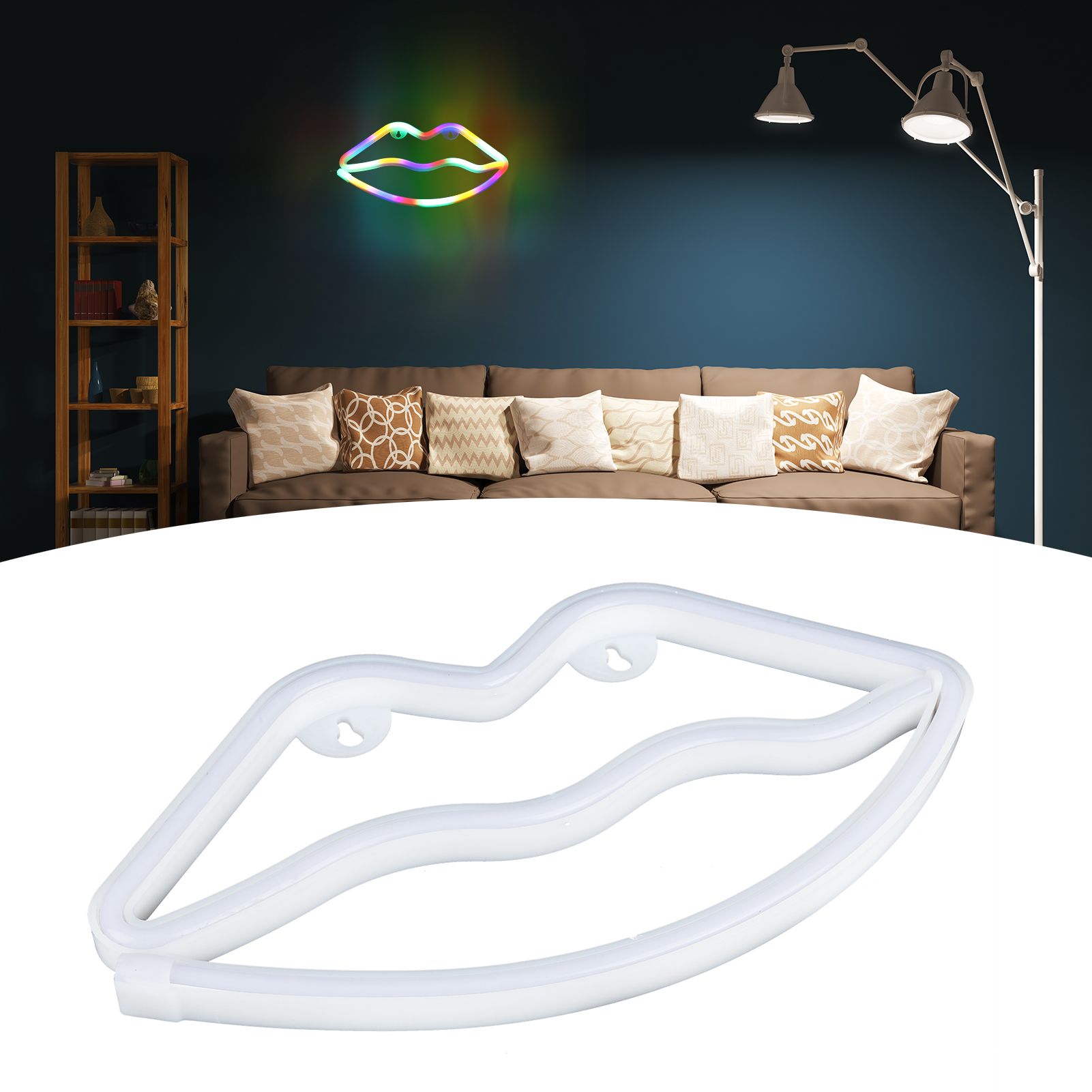 Lip Shaped Neon Light Colorful LED Neon Sign Wall Decors for Children Room view 12