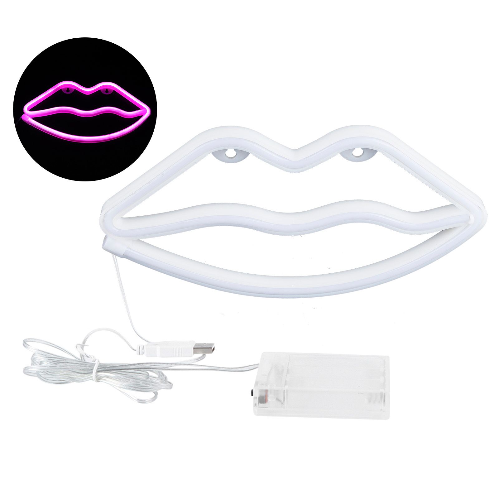 LED Neon Sign Lamp Lip Shaped Wall Decorative Light for Proposal Wedding Home view 2