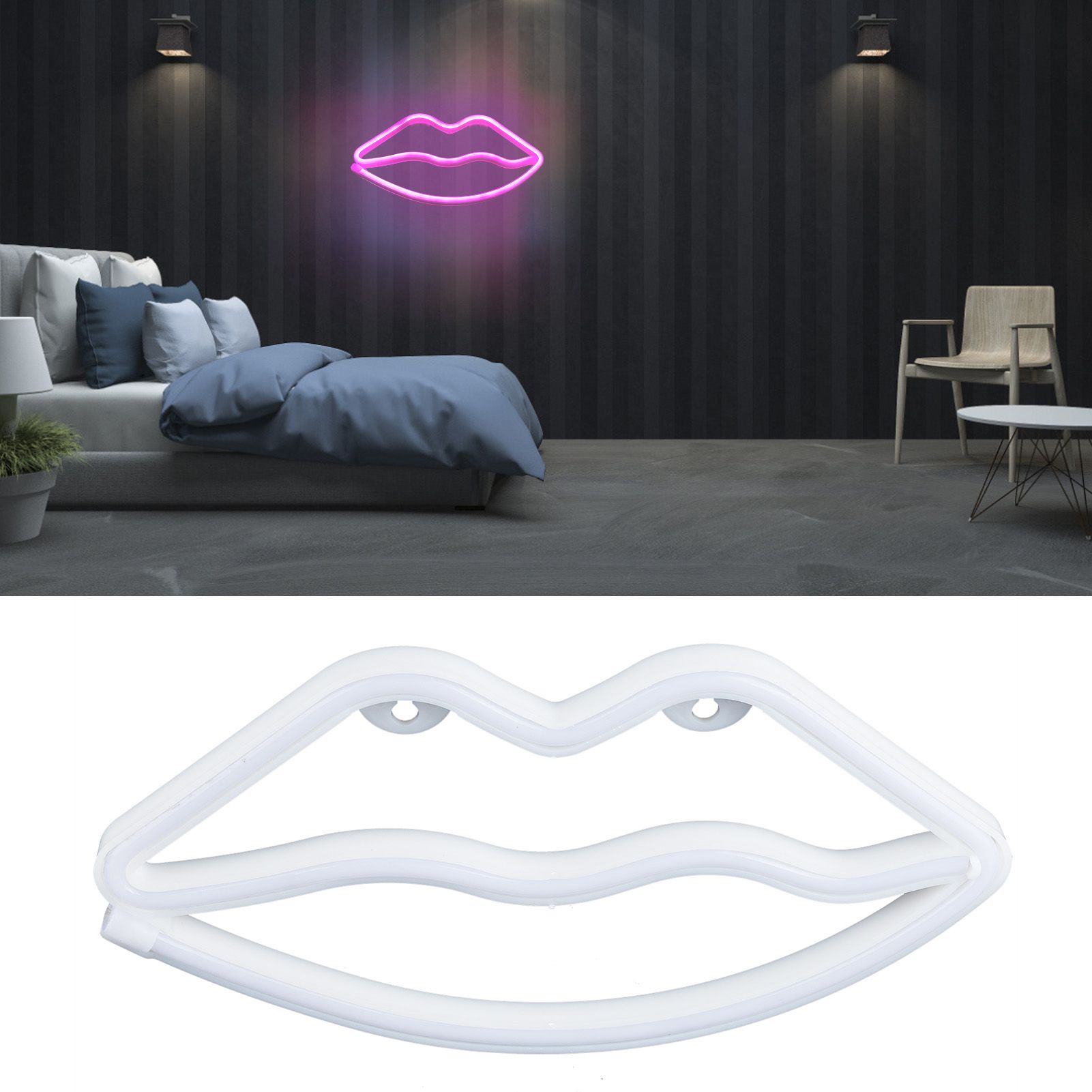 LED Neon Sign Lamp Lip Shaped Wall Decorative Light for Proposal Wedding Home view 11