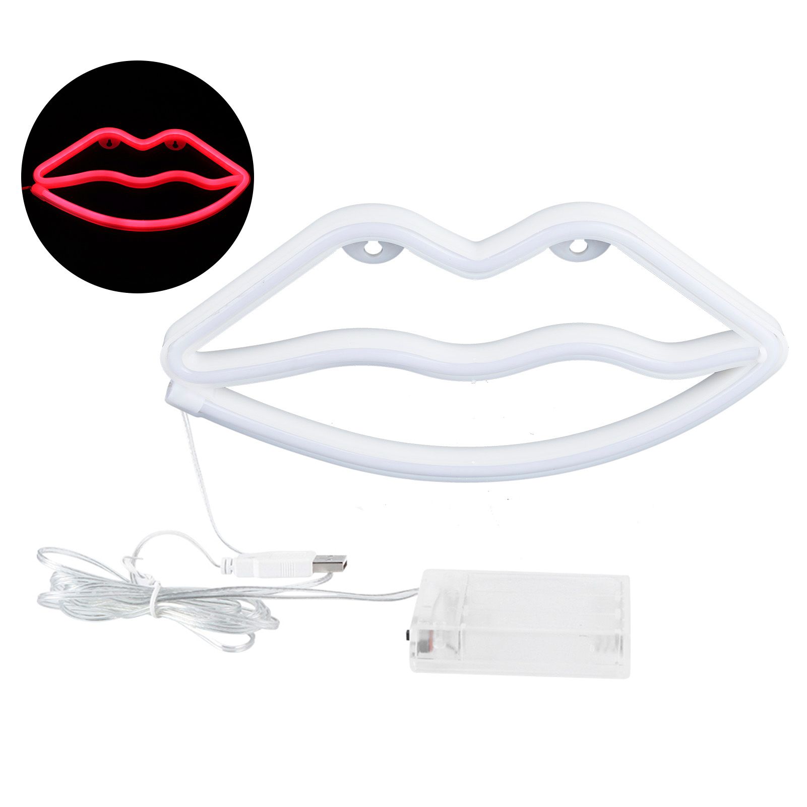 LED Neon Sign Lamp Lip Shaped Wall Decorative Light for Proposal Wedding Home view 2