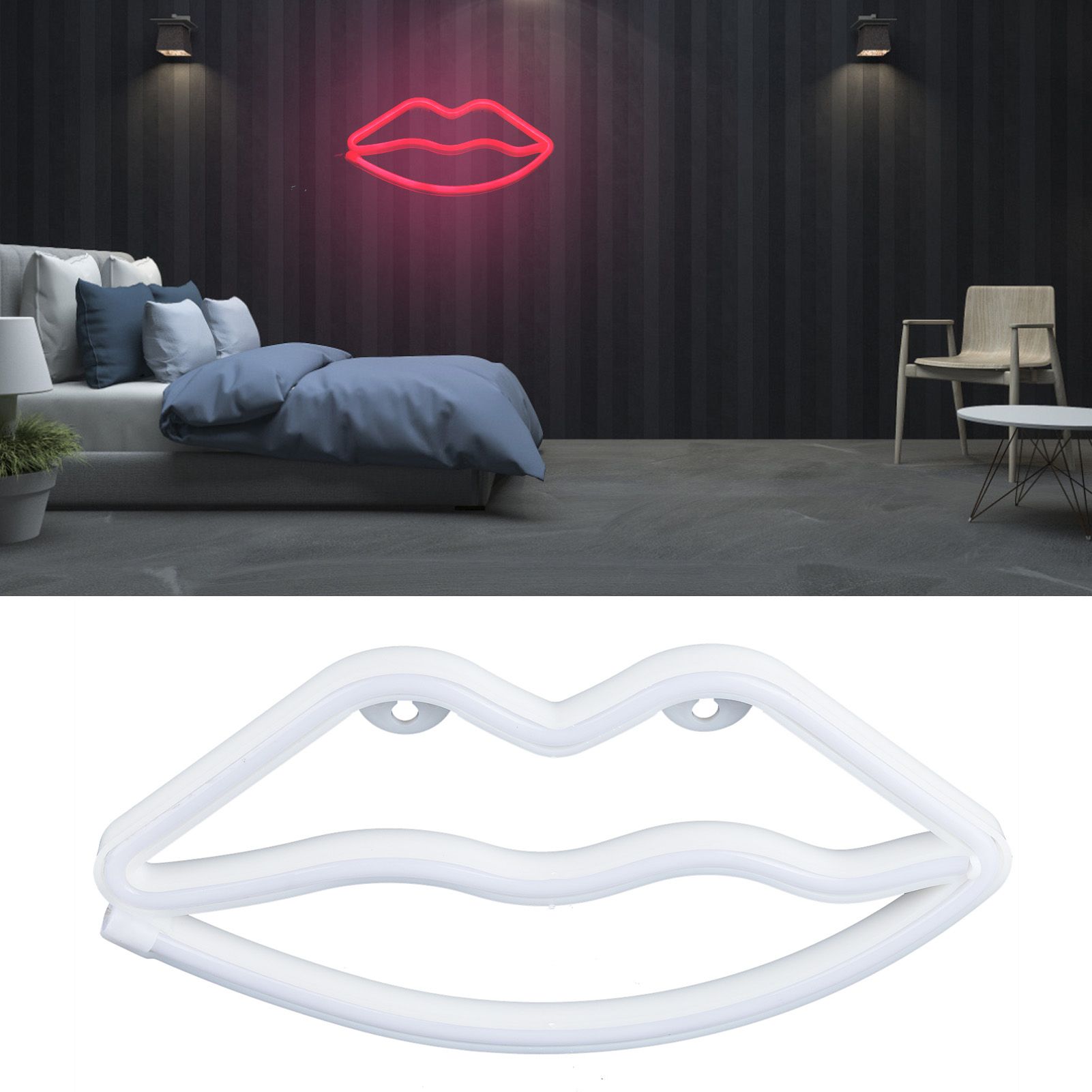 LED Neon Sign Lamp Lip Shaped Wall Decorative Light for Proposal Wedding Home view 12