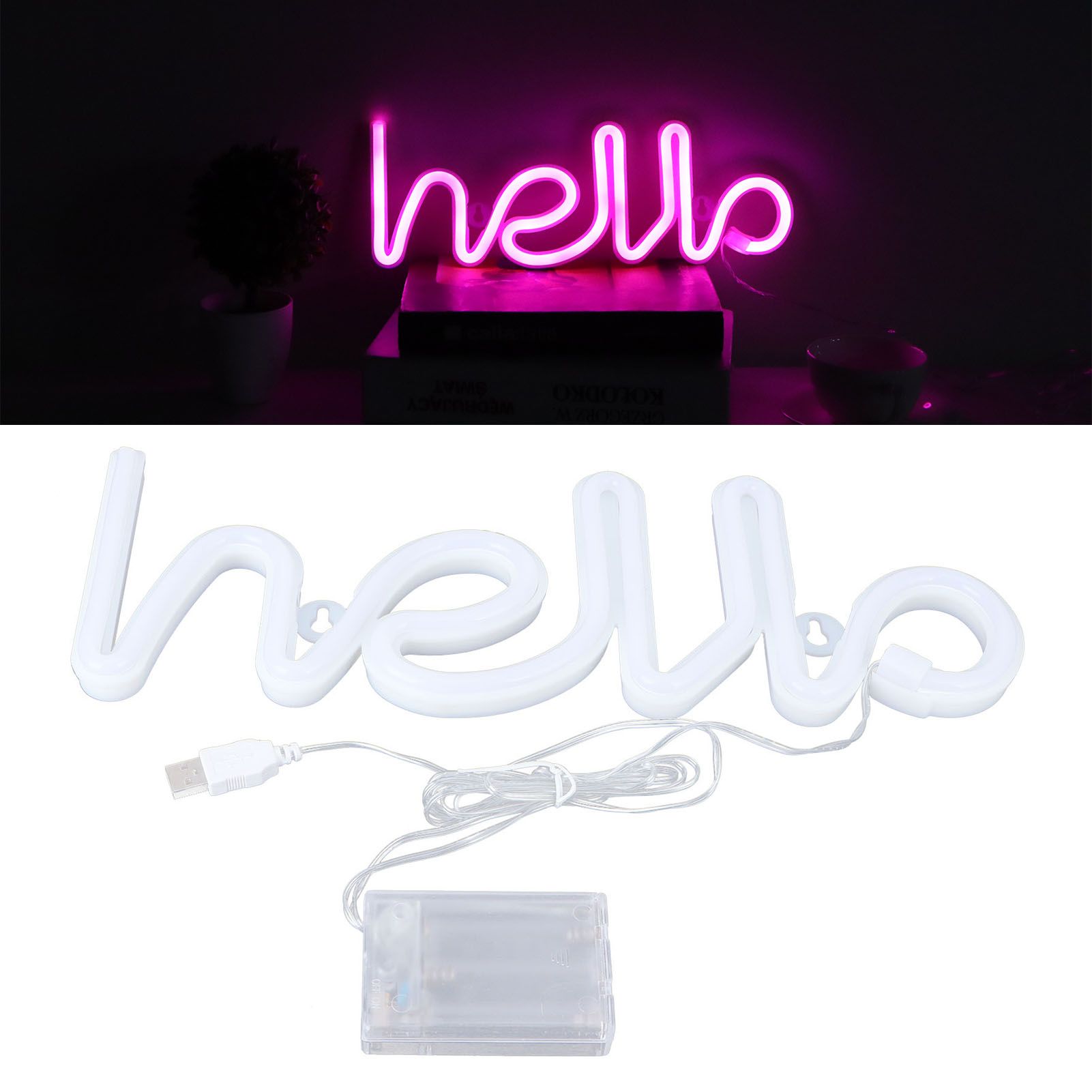 LED Neon Sign Hello Letters Neon Light Wall Decor for Wedding Party view 11