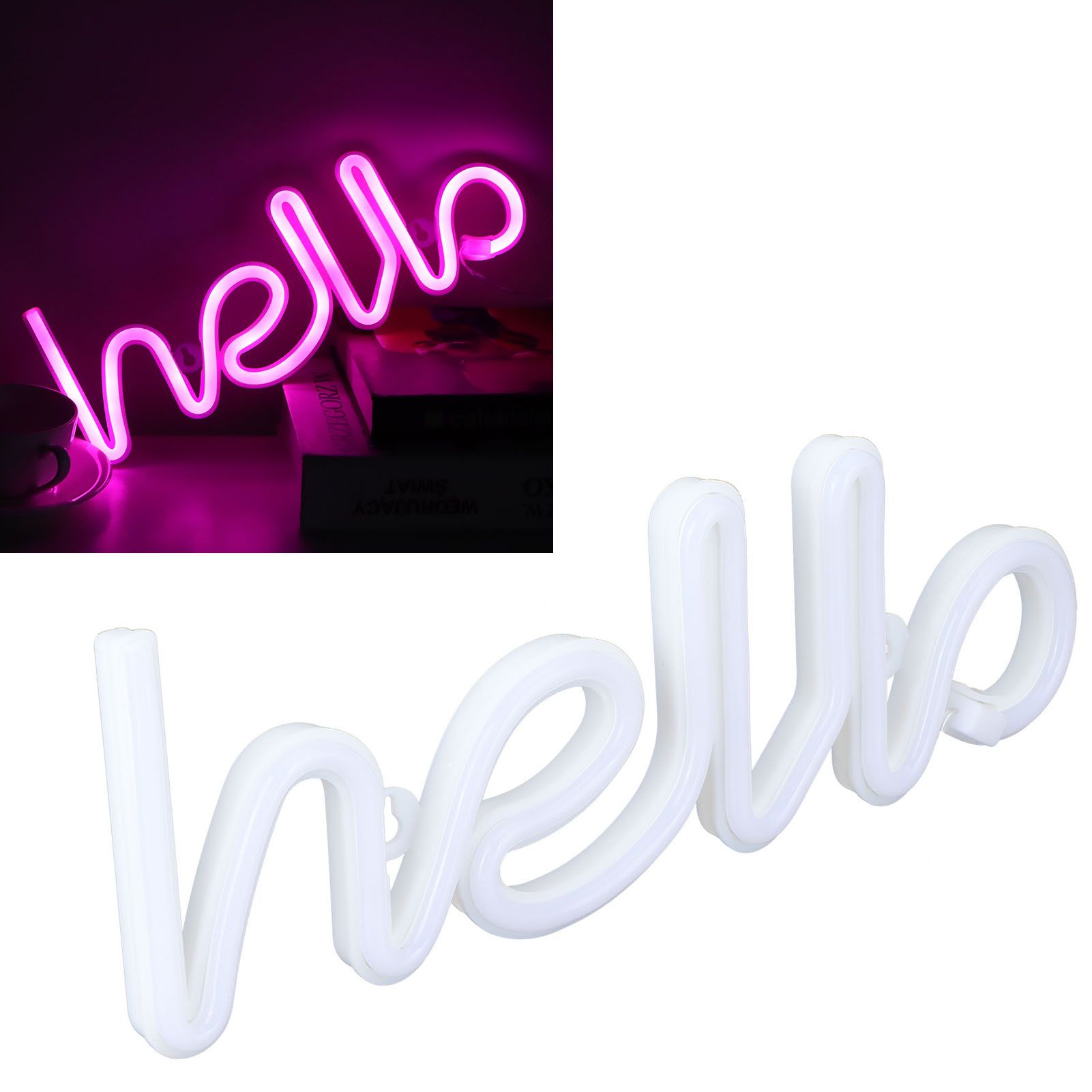 LED Neon Sign Hello Letters Neon Light Wall Decor for Wedding Party view 12