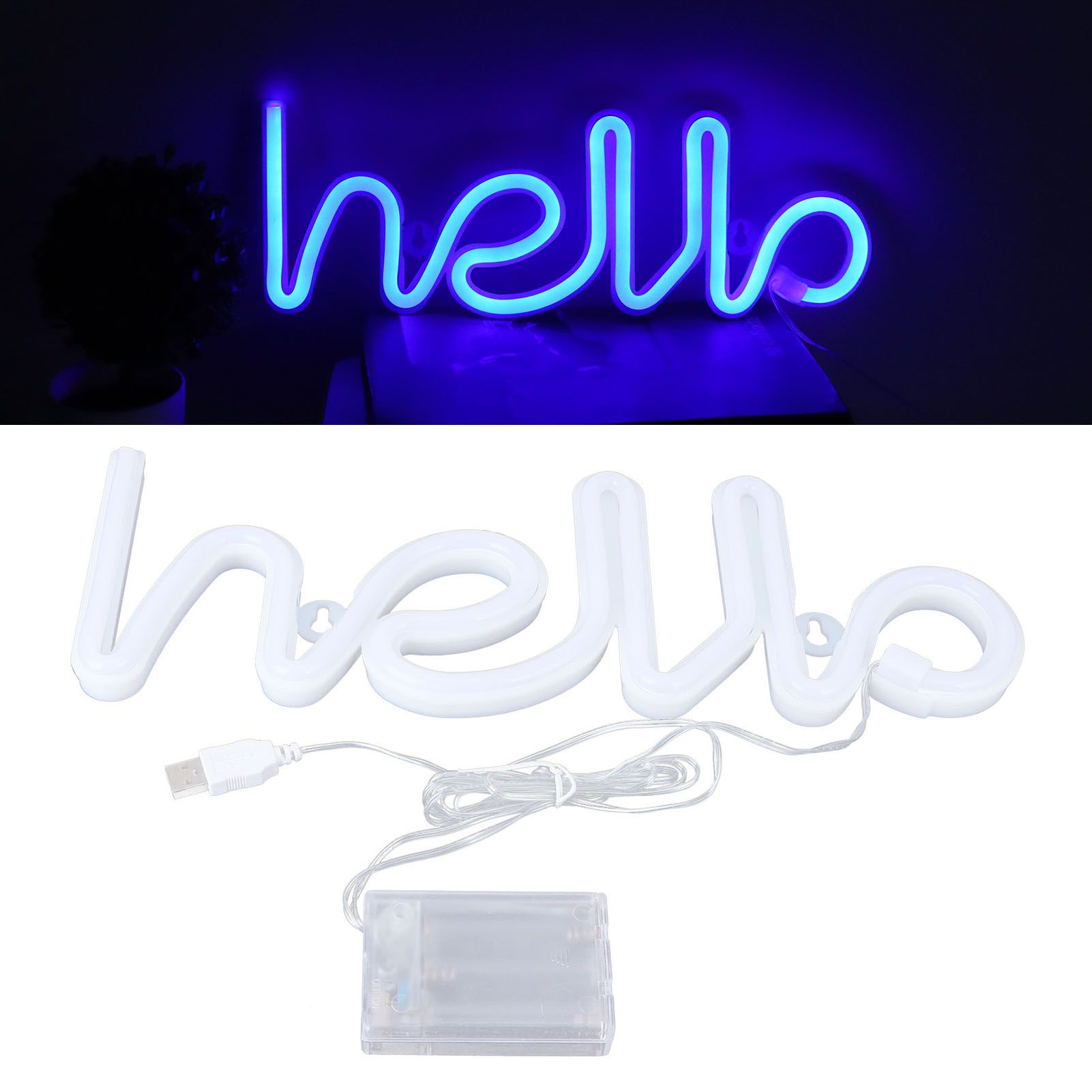 LED Neon Sign Hello Letters Neon Light Wall Decor for Wedding Party view 11