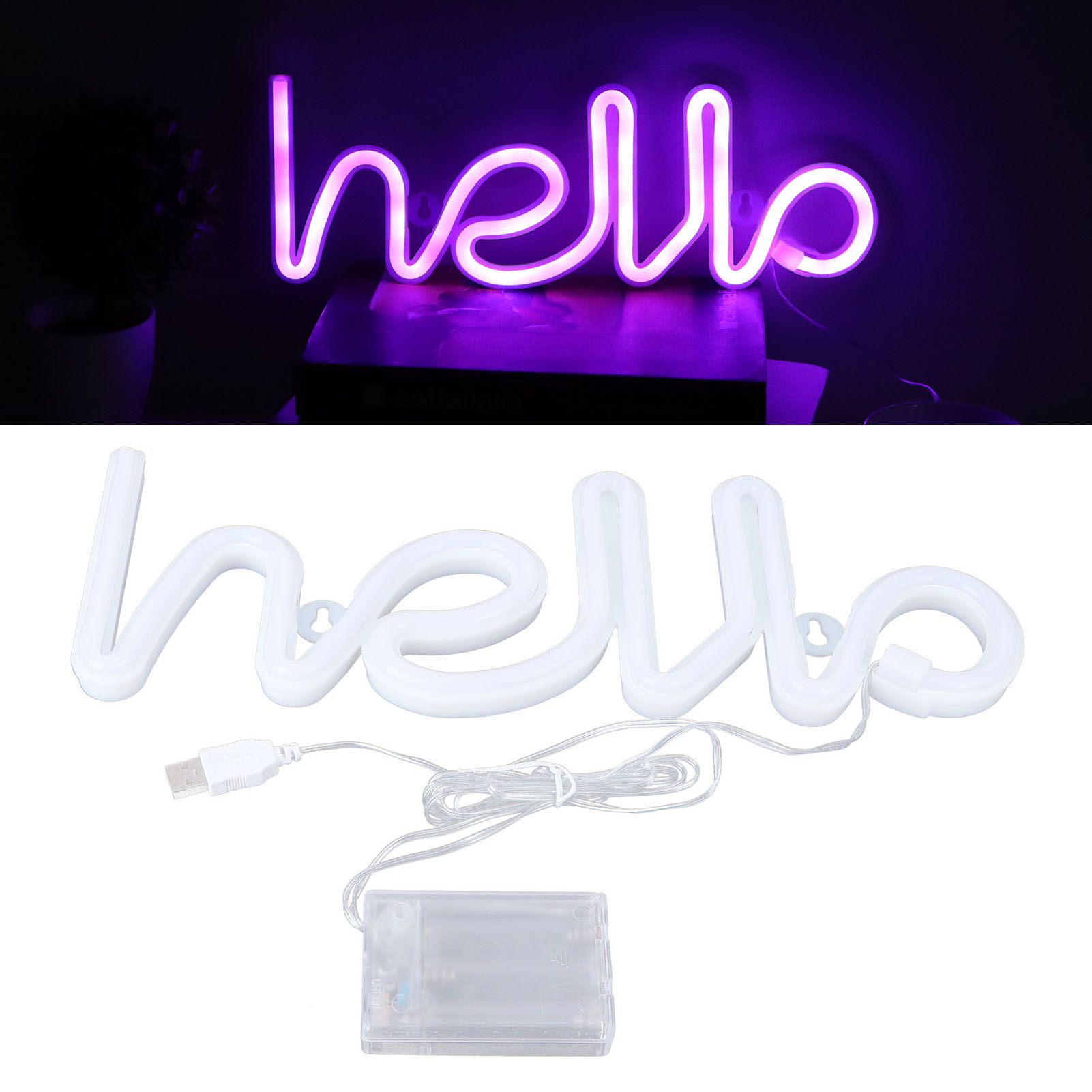LED Neon Sign Hello Letters Neon Light Wall Decor for Wedding Party view 11