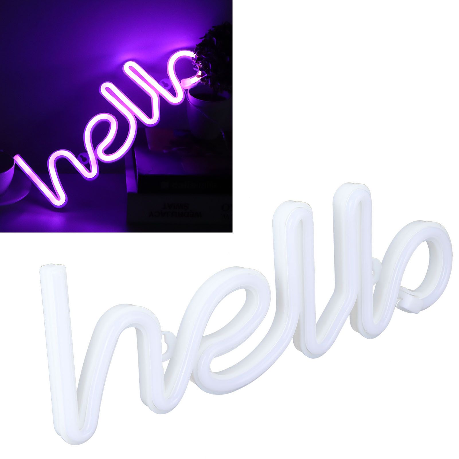 LED Neon Sign Hello Letters Neon Light Wall Decor for Wedding Party view 12