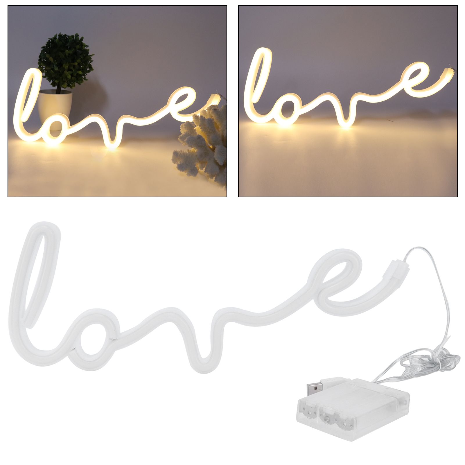 Love Letters Neon Signs LED Neon Decorative Light for Bedroom USB/Battery view 11