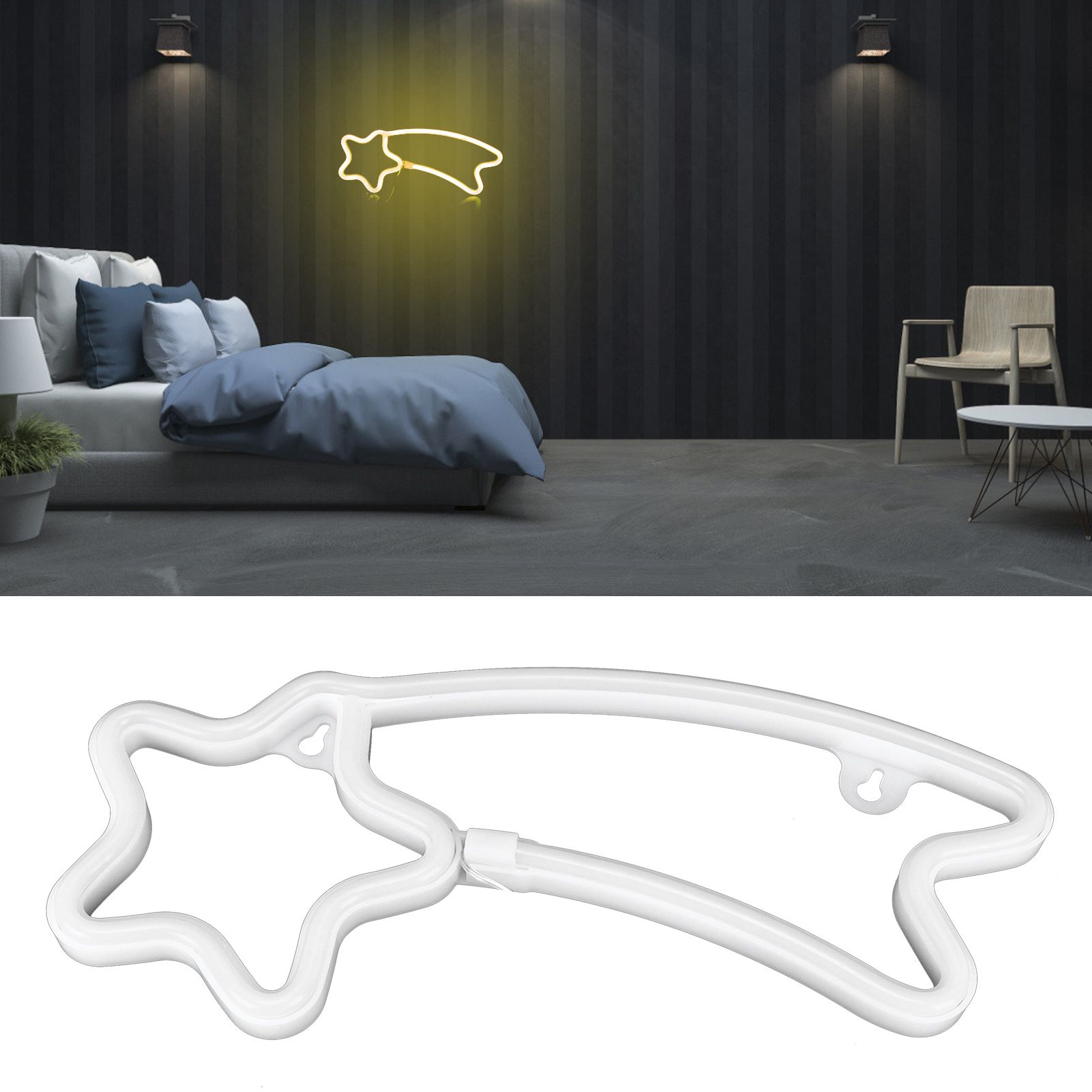 LED Neon Light Meteor shape Neon Sign Lamp Proposal Wedding Birthday Party view 11