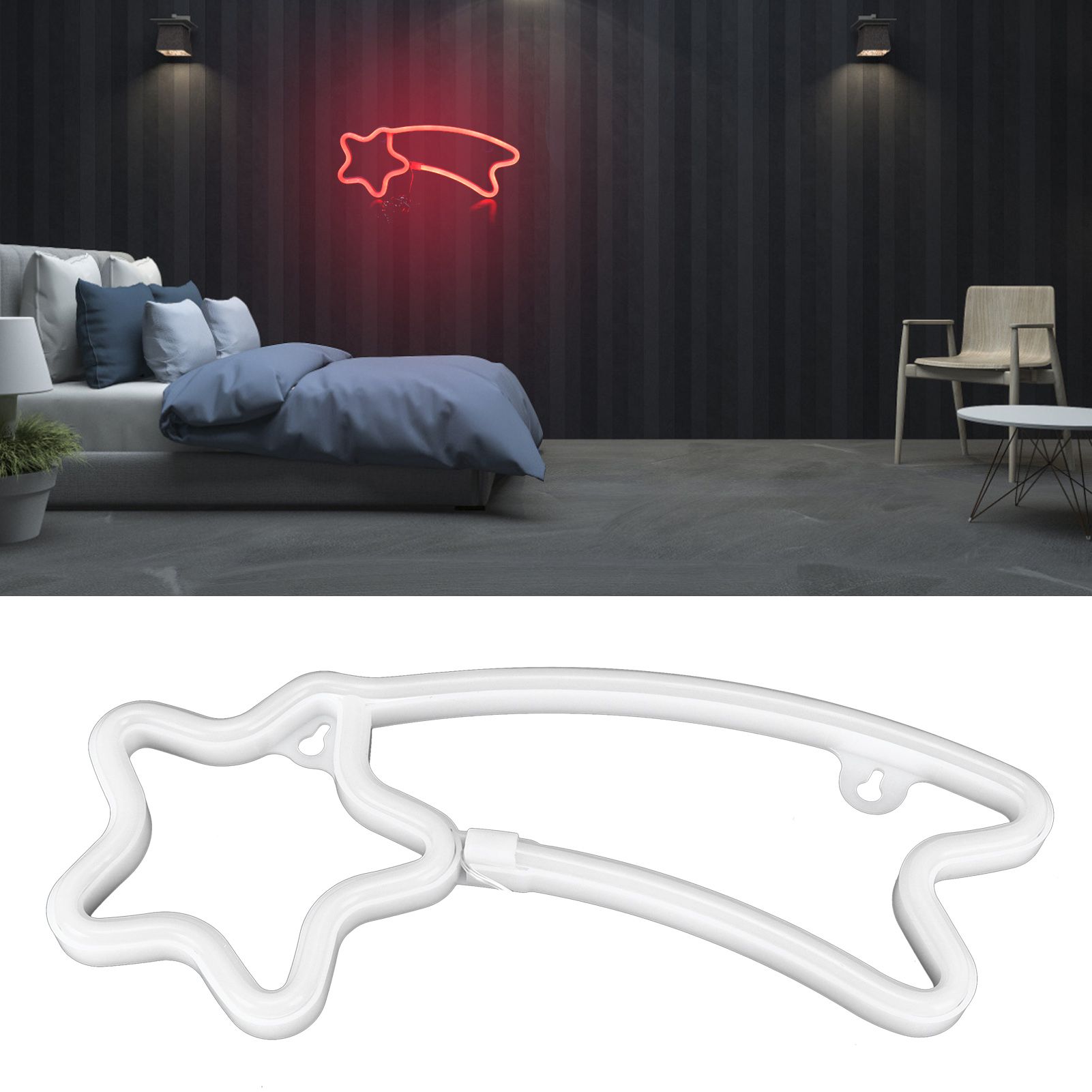 LED Neon Light Meteor shape Neon Sign Lamp Proposal Wedding Birthday Party view 11