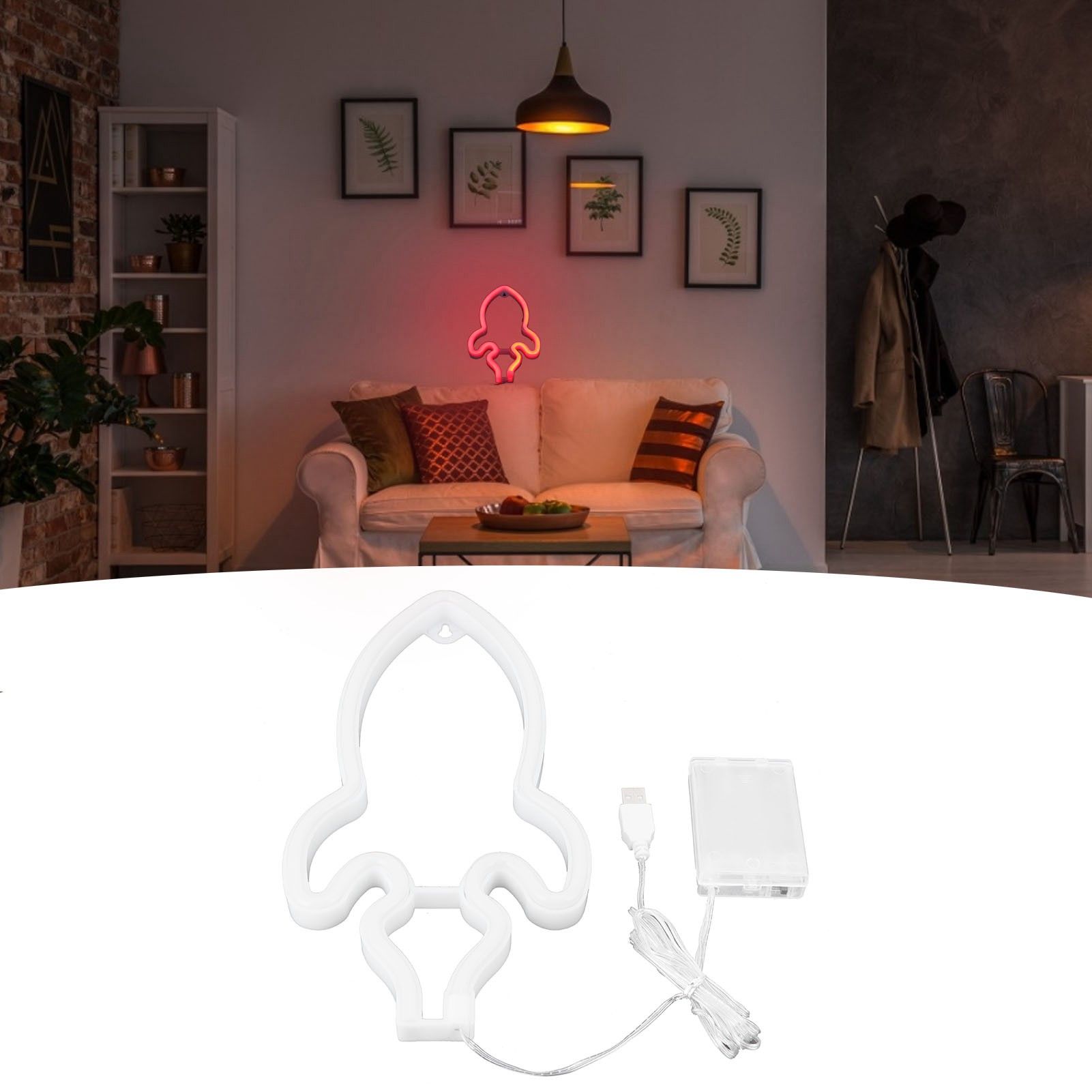 Neon Lamp Innovative Rocket Shape LED Neon Sign Baby Room Christmas Wedding view 11