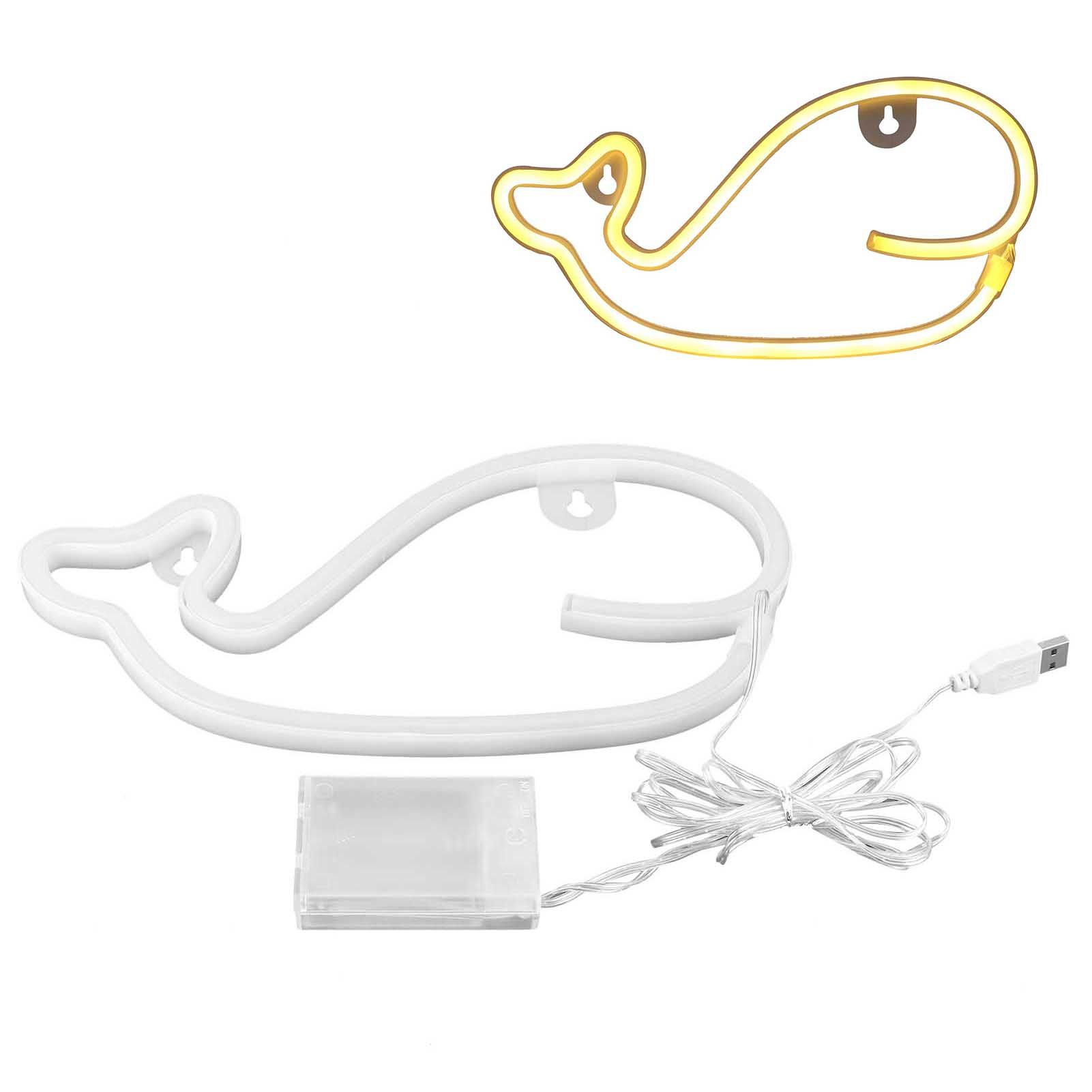 Neon Light Whale Shape LED Neon Sign Lamp Home Bedroom Party Holiday view 2