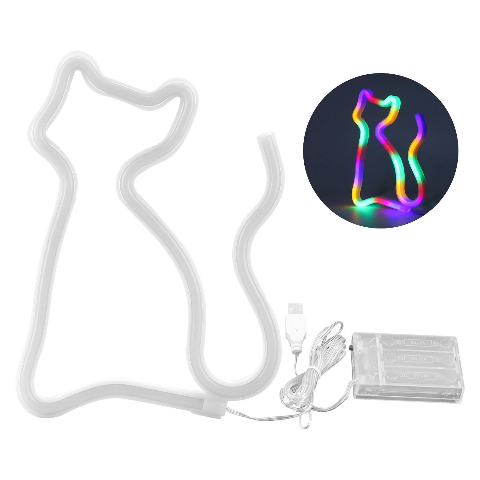 LED Neon Light Colorful CatShape Neon Sign Wall Decors for Proposal Wedding view 2