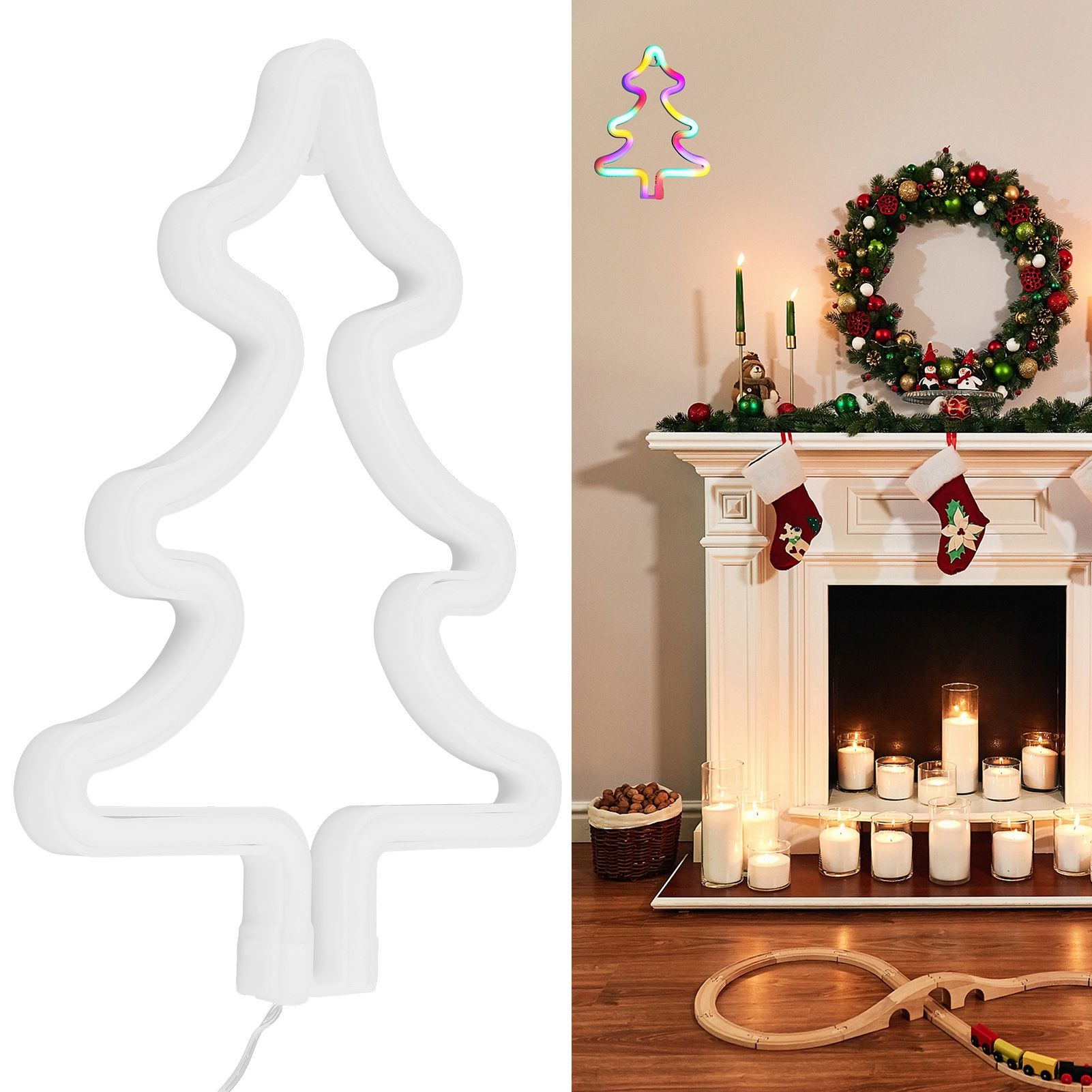 LED Neon Light Colorful Christmas Tree Neon Sign Decoration for Home Bedroom view 12
