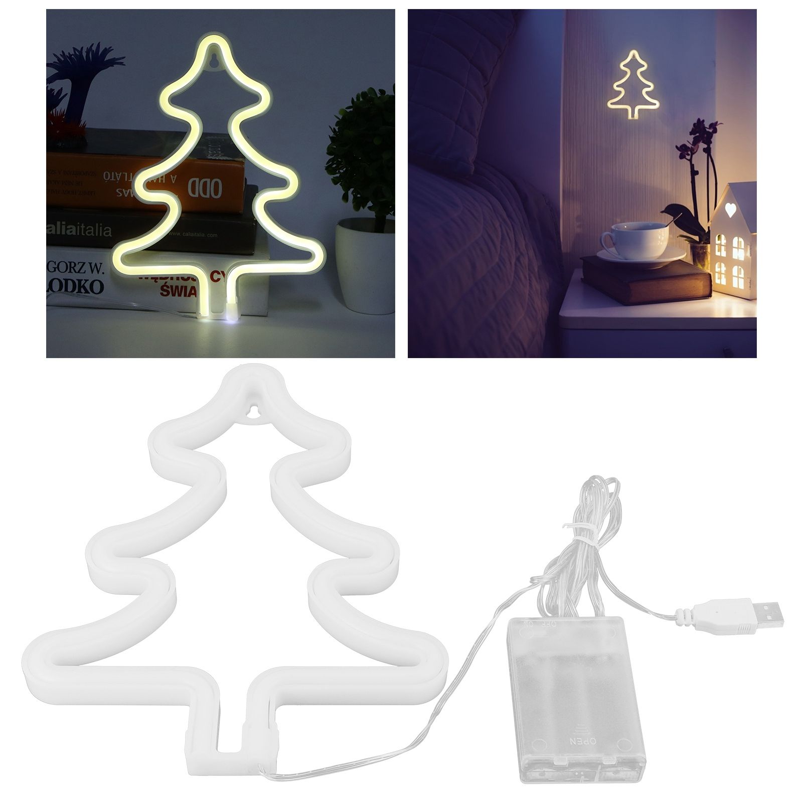 Modern Neon Light Christmas Tree LED Neon Sign Bedroom Bedroom Christmas Party view 12