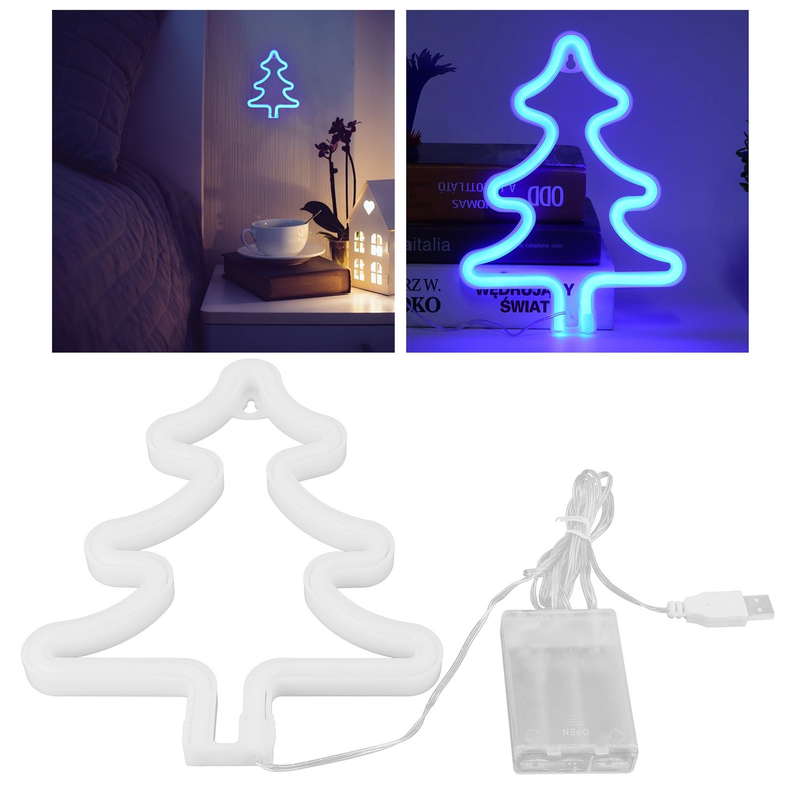 Modern Neon Light Christmas Tree LED Neon Sign Bedroom Bedroom Christmas Party view 12