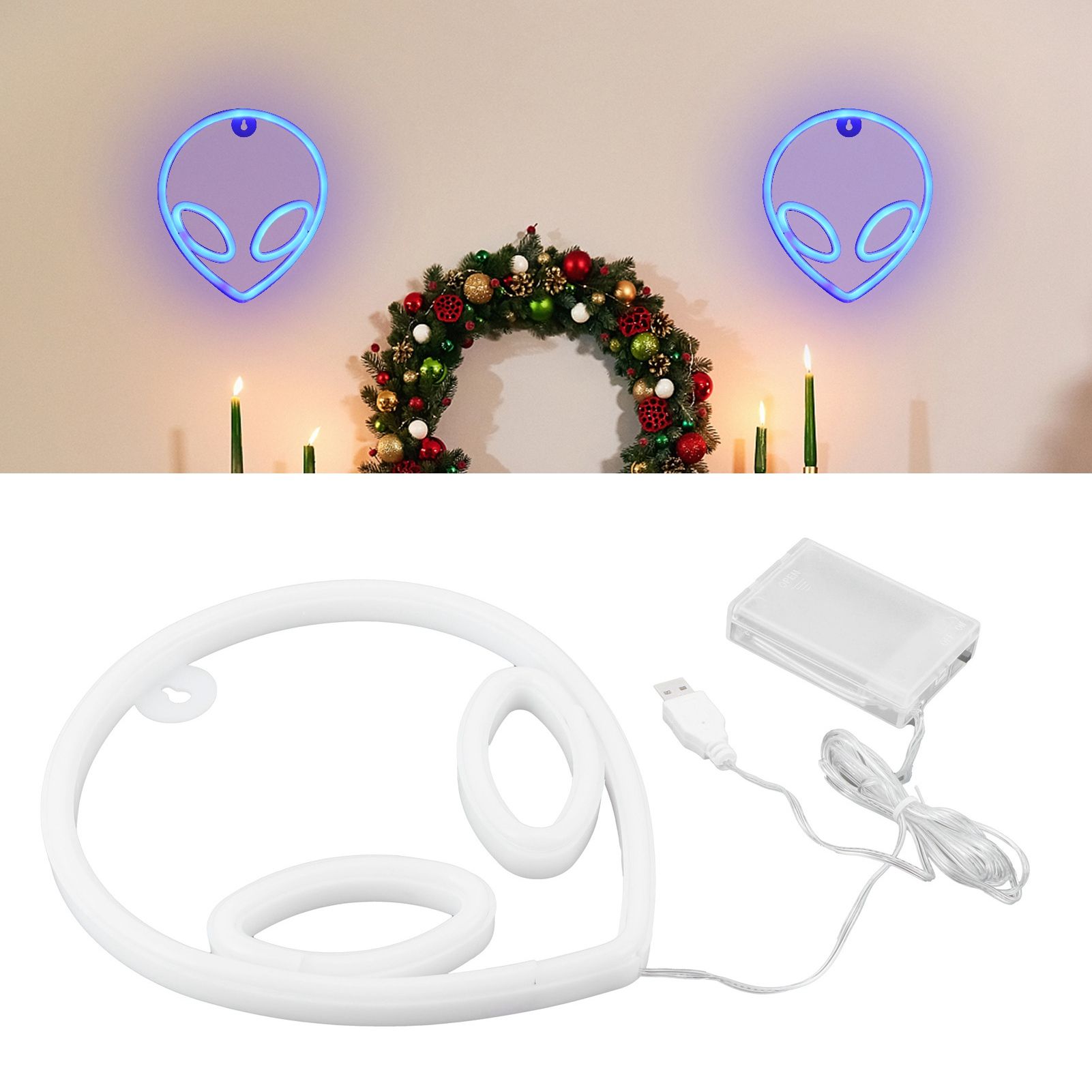LED Neon Light Alien Shape Wall Neon Sign Bedroom Kids Room Birthday Party view 11