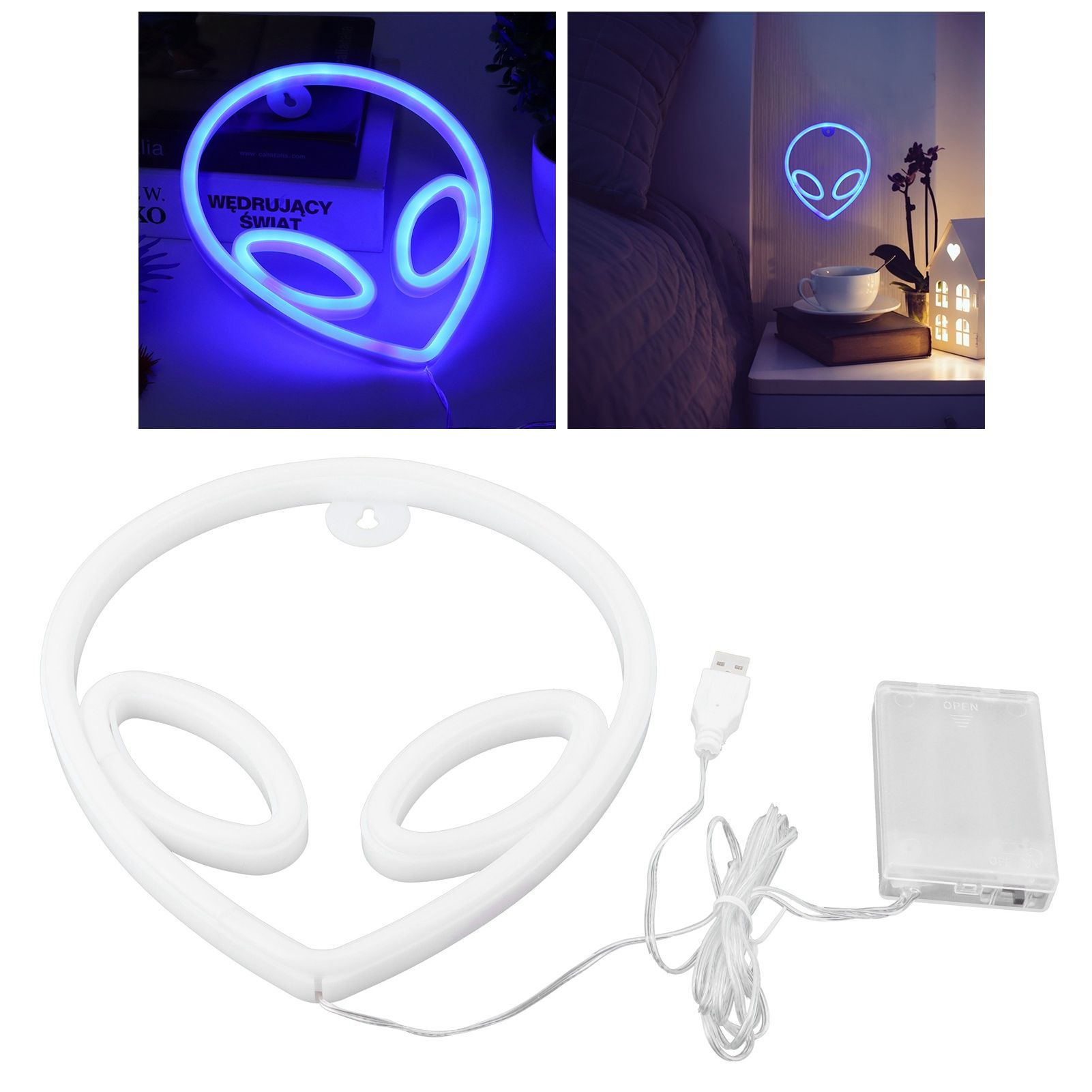 LED Neon Light Alien Shape Wall Neon Sign Bedroom Kids Room Birthday Party view 12