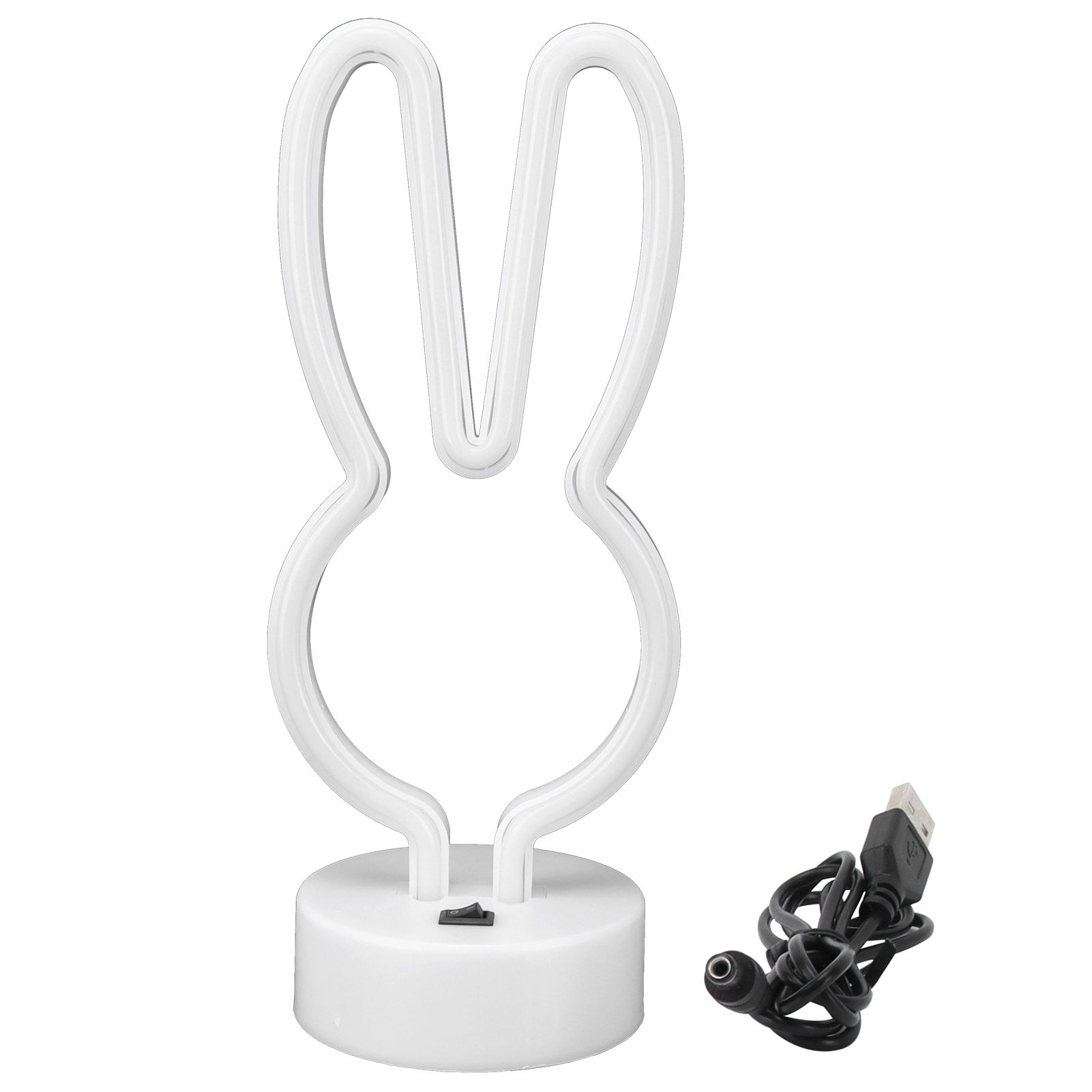 Rabbit Shape LED Neon Light Bedside Table Decor Neon Lamp with Base view 4