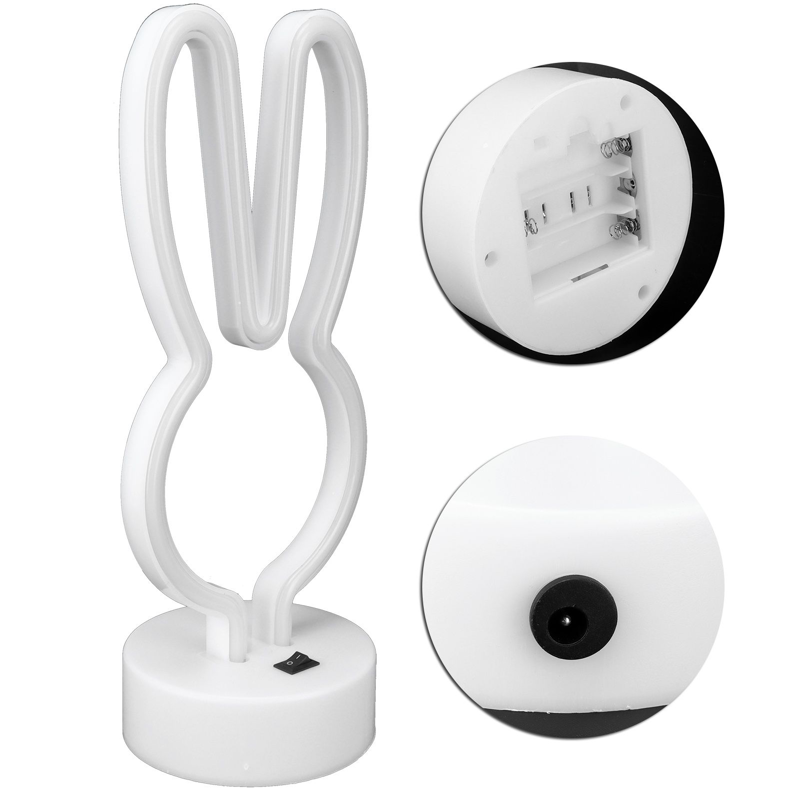 Rabbit Shape LED Neon Light Bedside Table Decor Neon Lamp with Base view 6