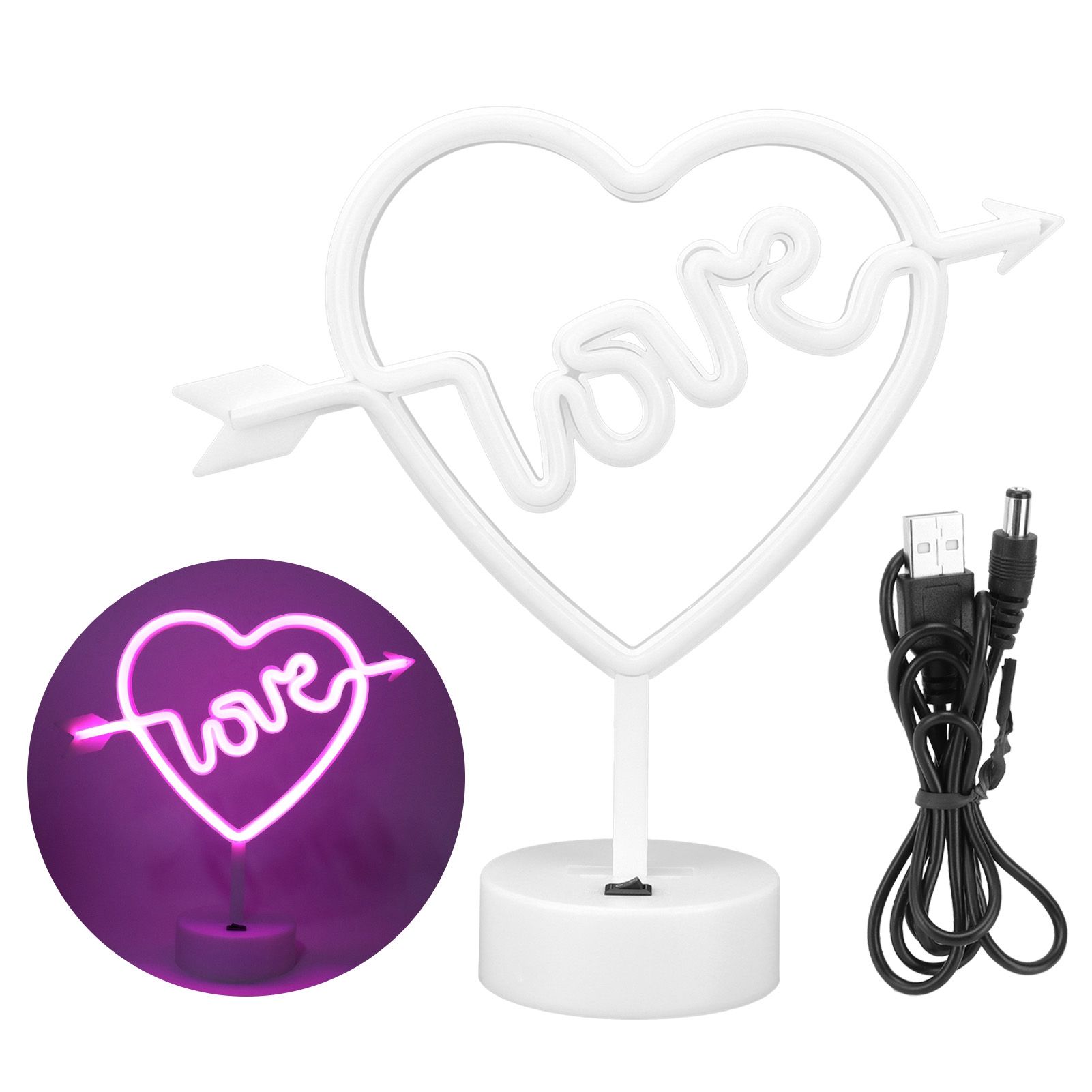 Heart Shape Neon Light Night Light for Wedding Party Kids Room Living Room view 2