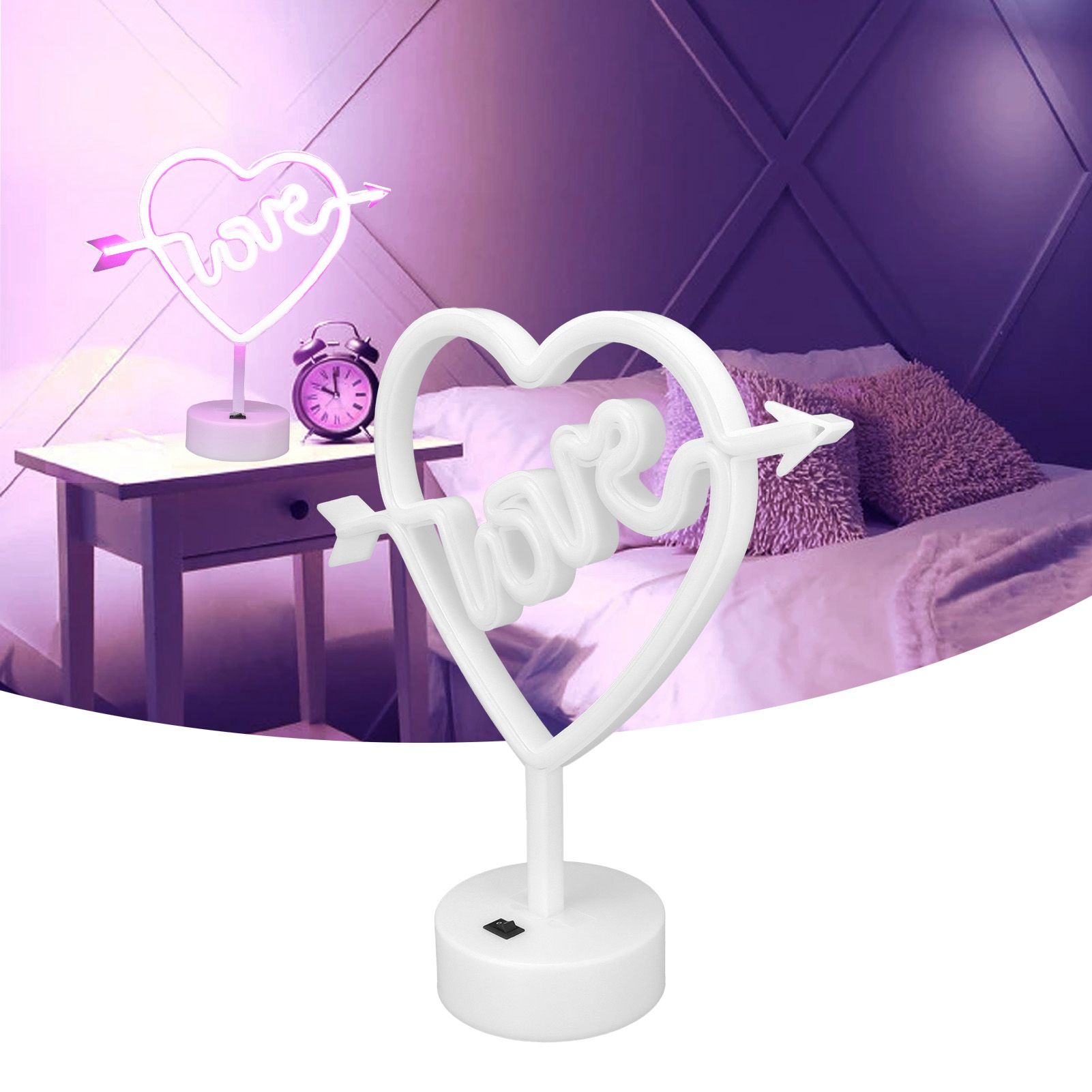 Heart Shape Neon Light Night Light for Wedding Party Kids Room Living Room view 12