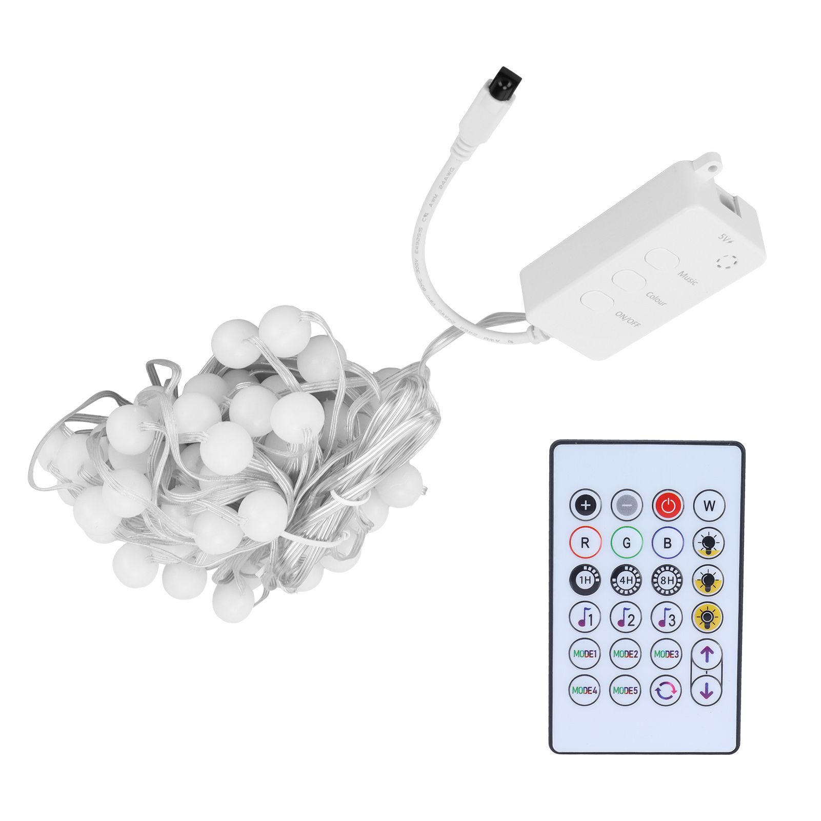 5V RGB Light String IP65 10m WIFI Intelligent Decorative Lamp with 24‑Key view 6