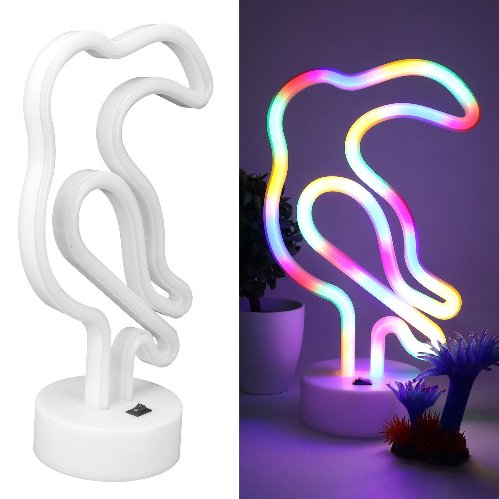 LED Neon Light Colorful Bird Shape Night Light for Home Wedding Party Decor view 12