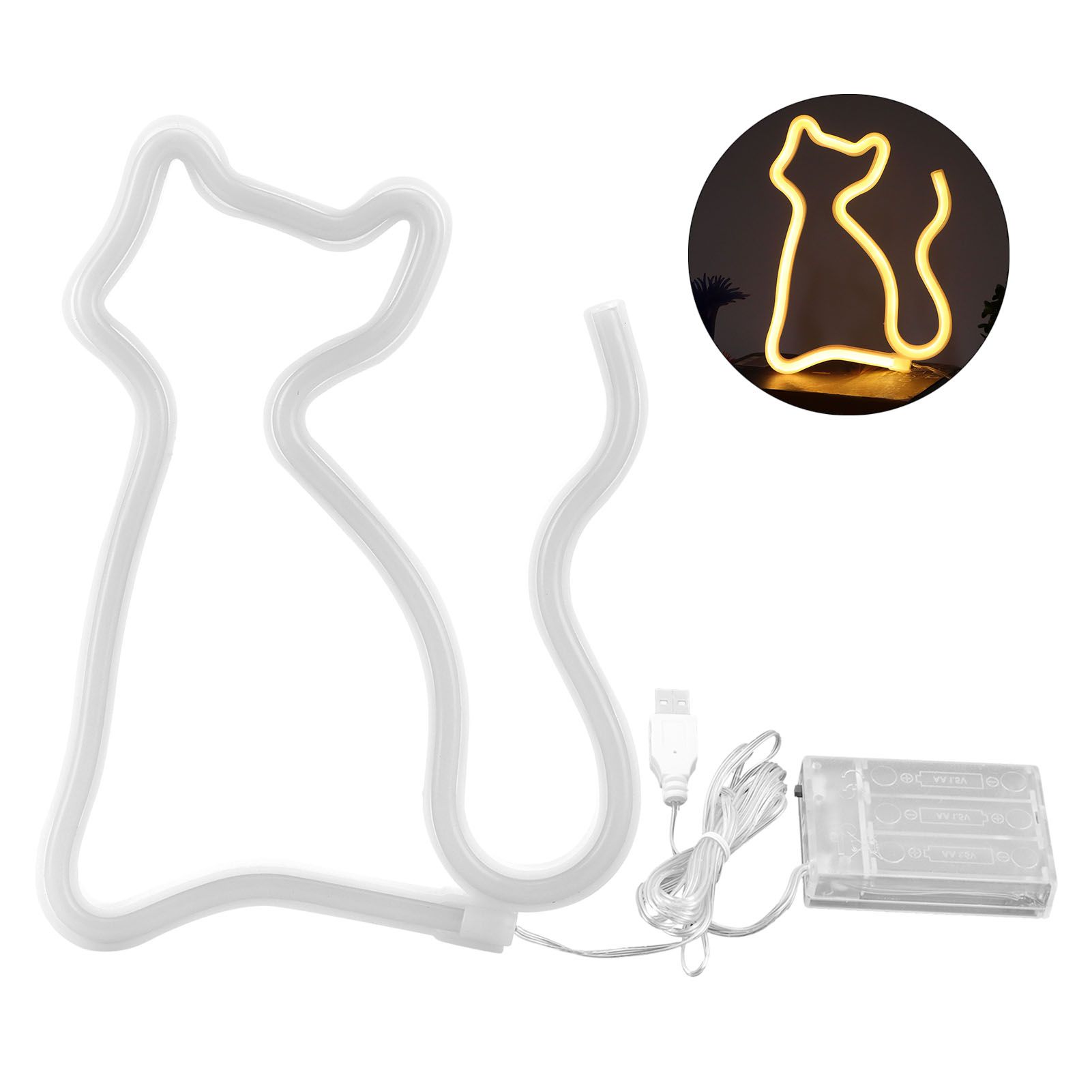 Cat Shaped Neon Sign LED Neon Light Decorative Art for Wedding Party view 2