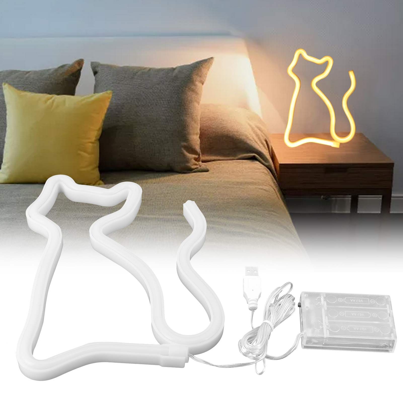 Cat Shaped Neon Sign LED Neon Light Decorative Art for Wedding Party view 11