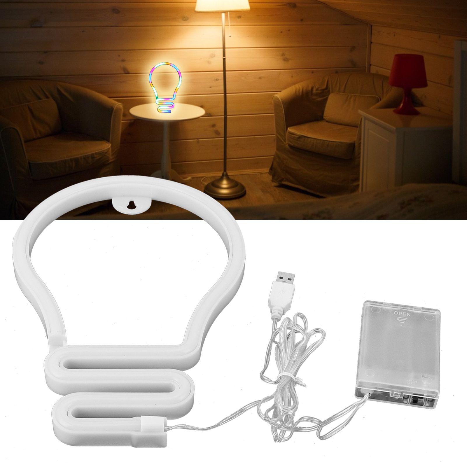 Bulb Shape Neon Light Colorful LED Sign for Bedroom Party Christmas Wedding view 11