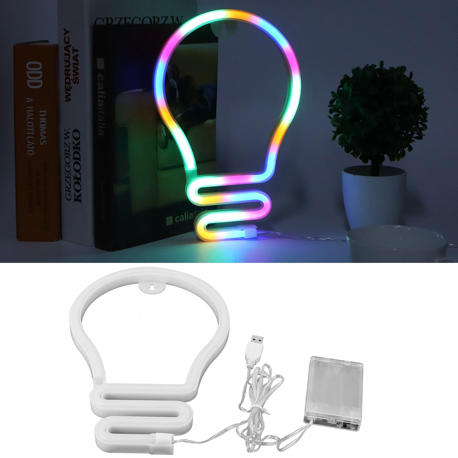 Bulb Shape Neon Light Colorful LED Sign for Bedroom Party Christmas Wedding view 12