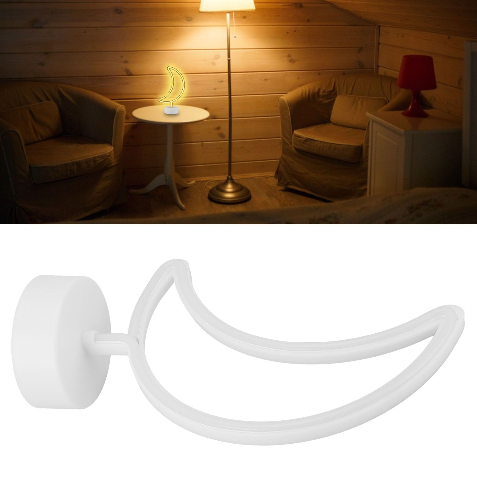 Moon Shape Neon Light Neon Sign with Base for Bedroom Party Birthday Gift view 11