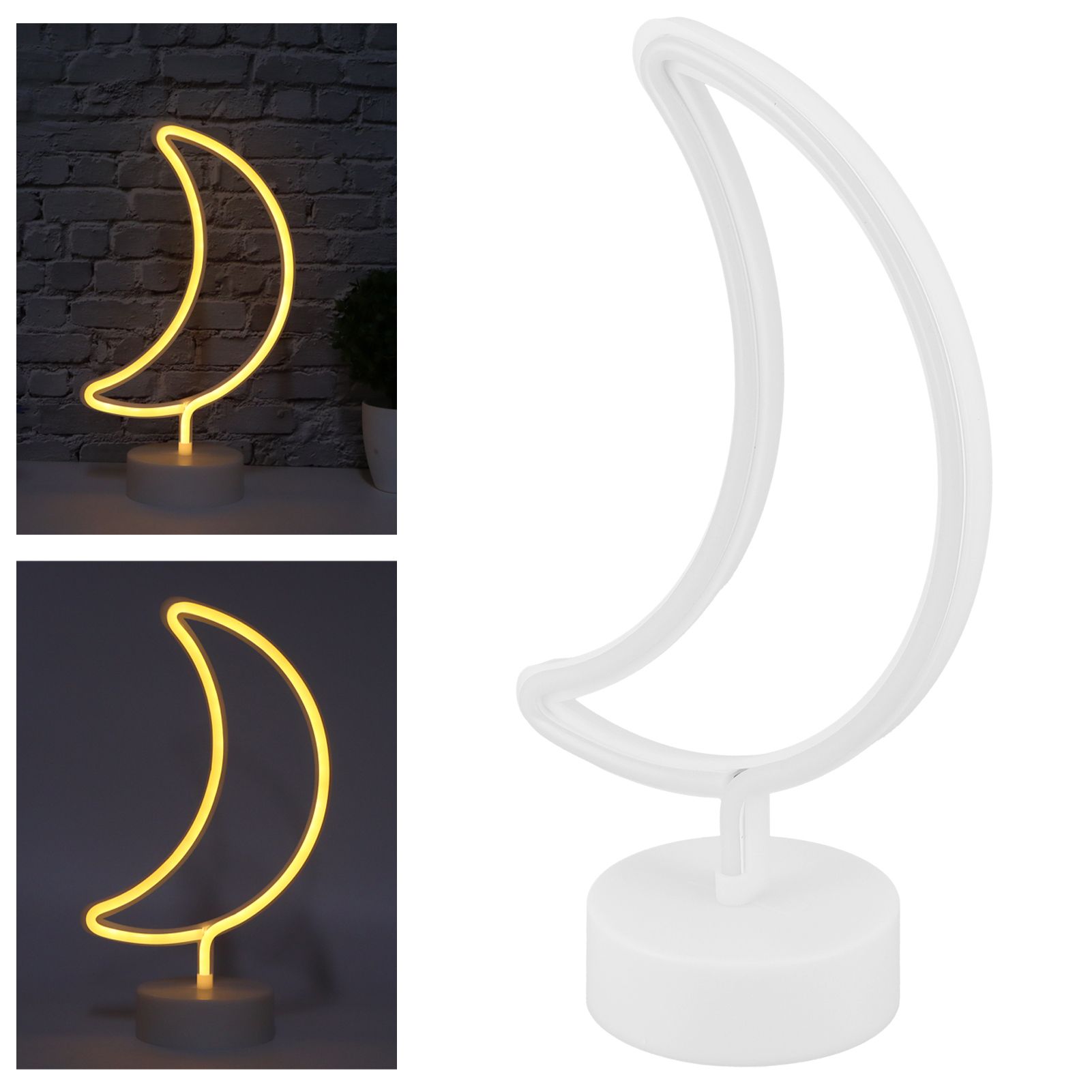 Moon Shape Neon Light Neon Sign with Base for Bedroom Party Birthday Gift view 12