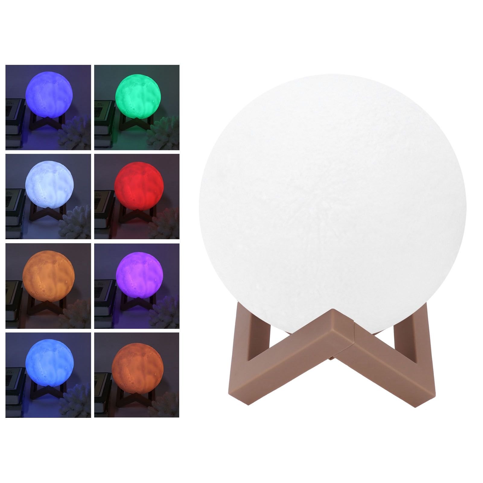 8 Colors LED Moon Lamp with 20‑Keys Remote Control Sound Induction Night Light view 10