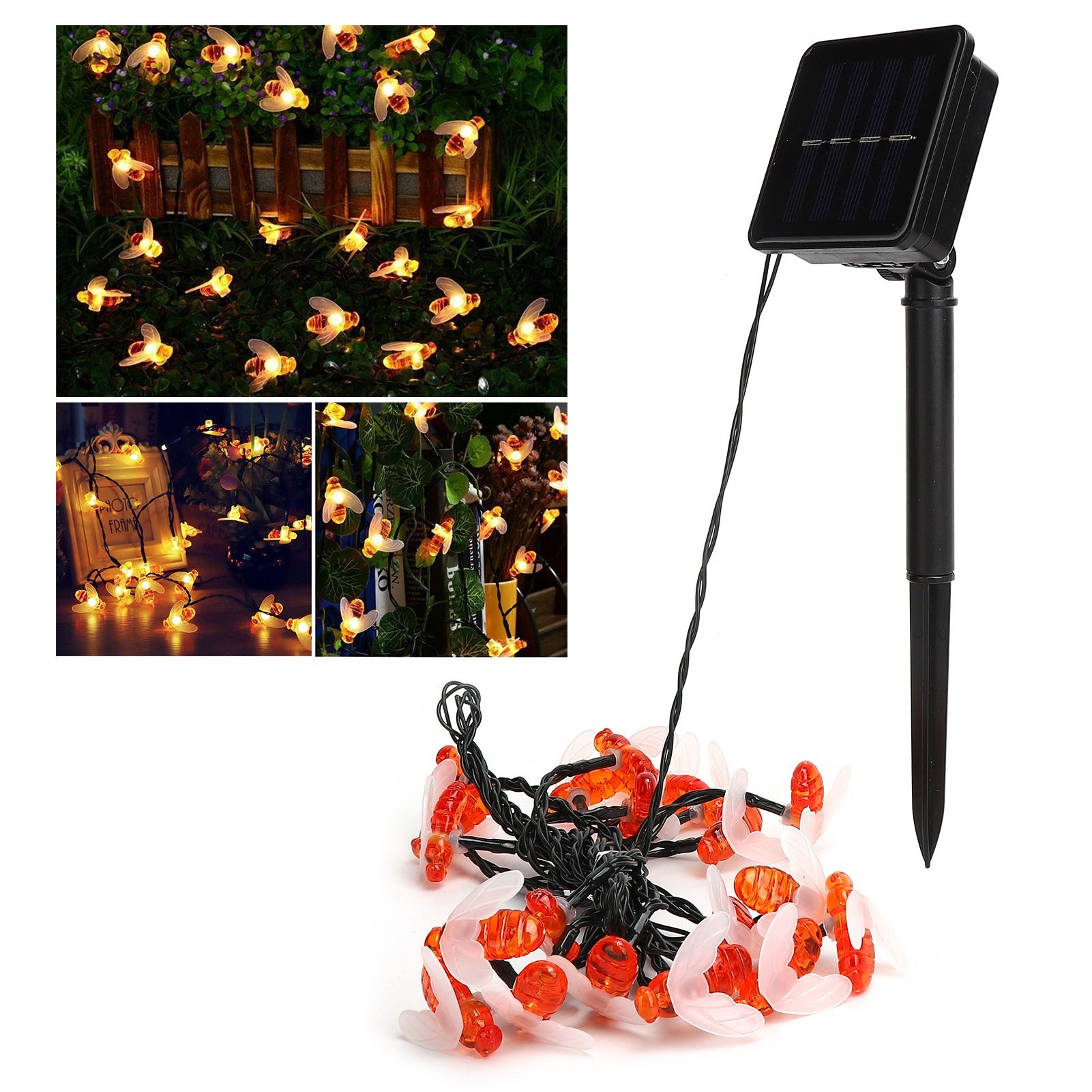 Solar String Lights 5m Outdoor BeeShaped Lamp with 8 Lighting Modes for Patio view 12