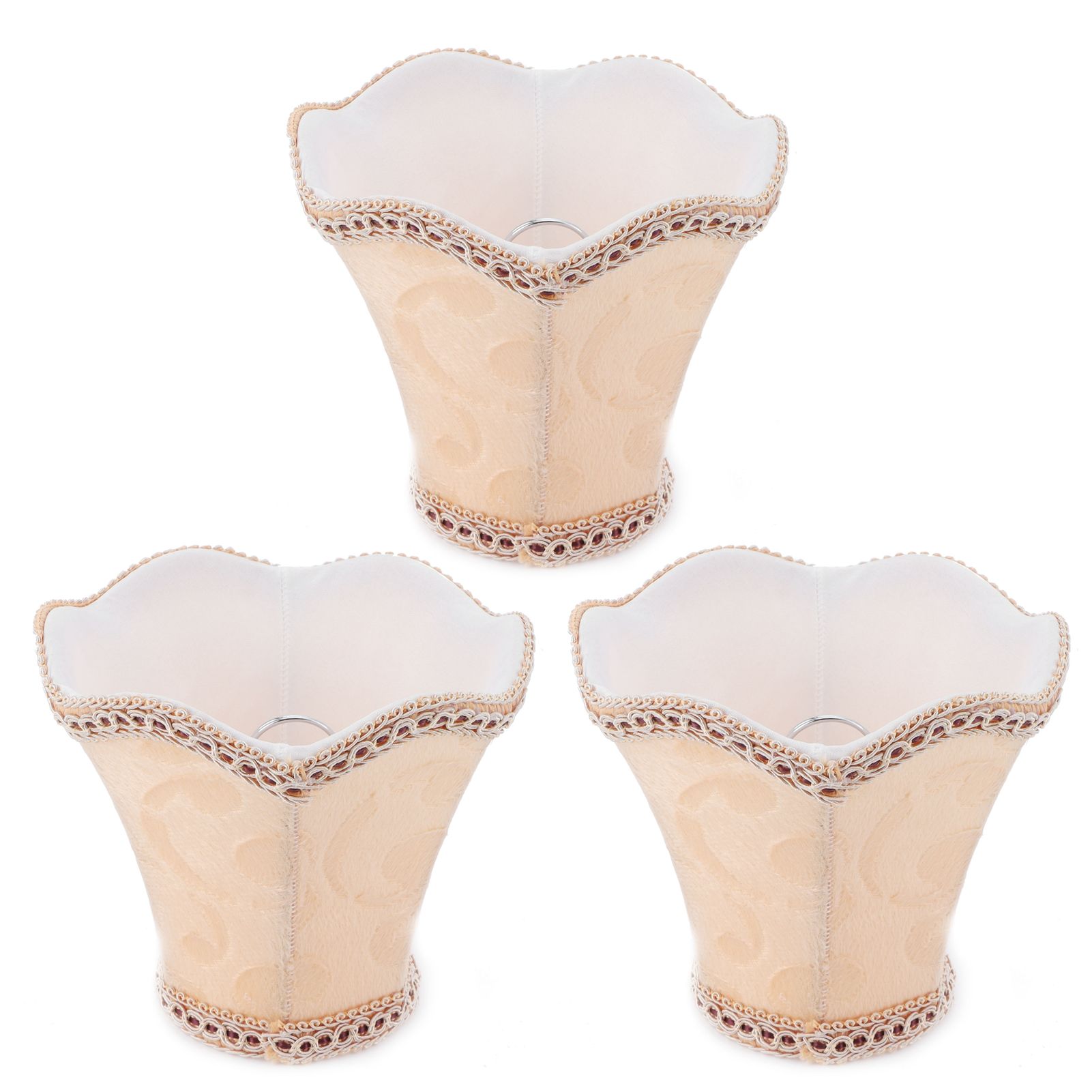 3Pcs Chandelier Lamp Shade Modern E14 ClipOn Fabric Lampshade for Hotels KTV view 2